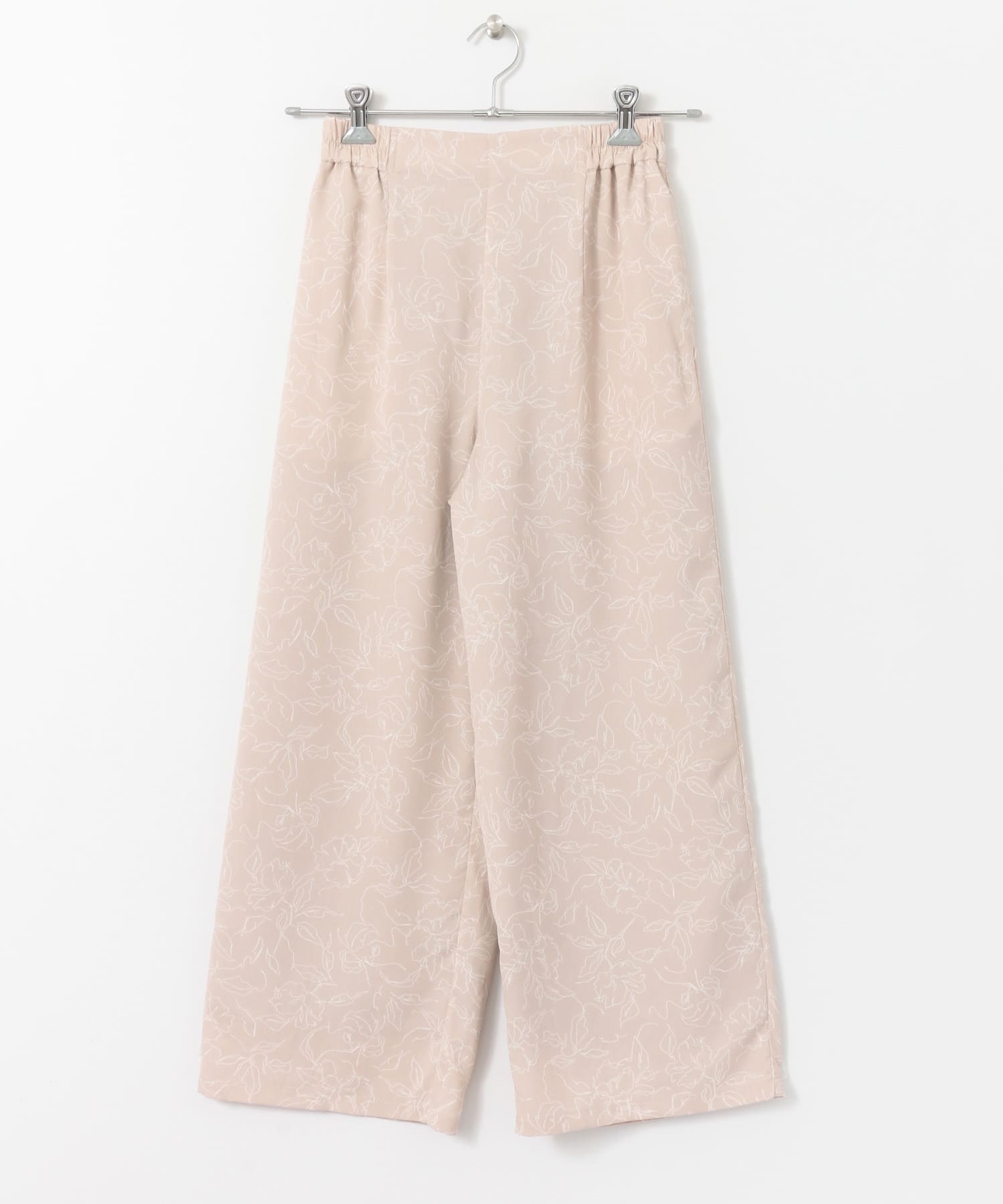 フラワーナローワイドパンツ BEIGE S