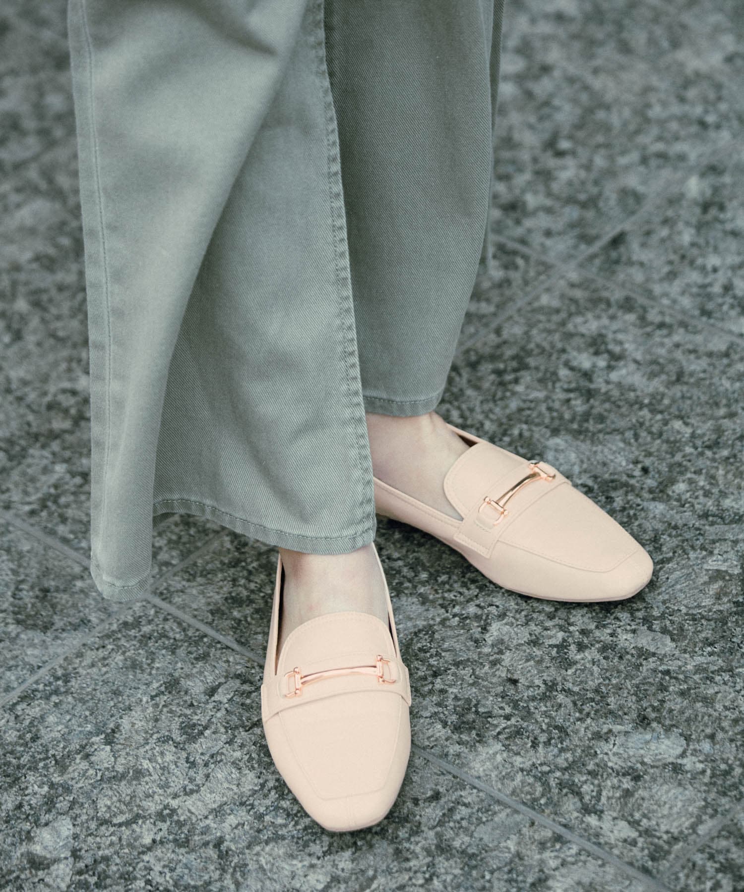 ソフトフェイクレザービットローファー IVORY S