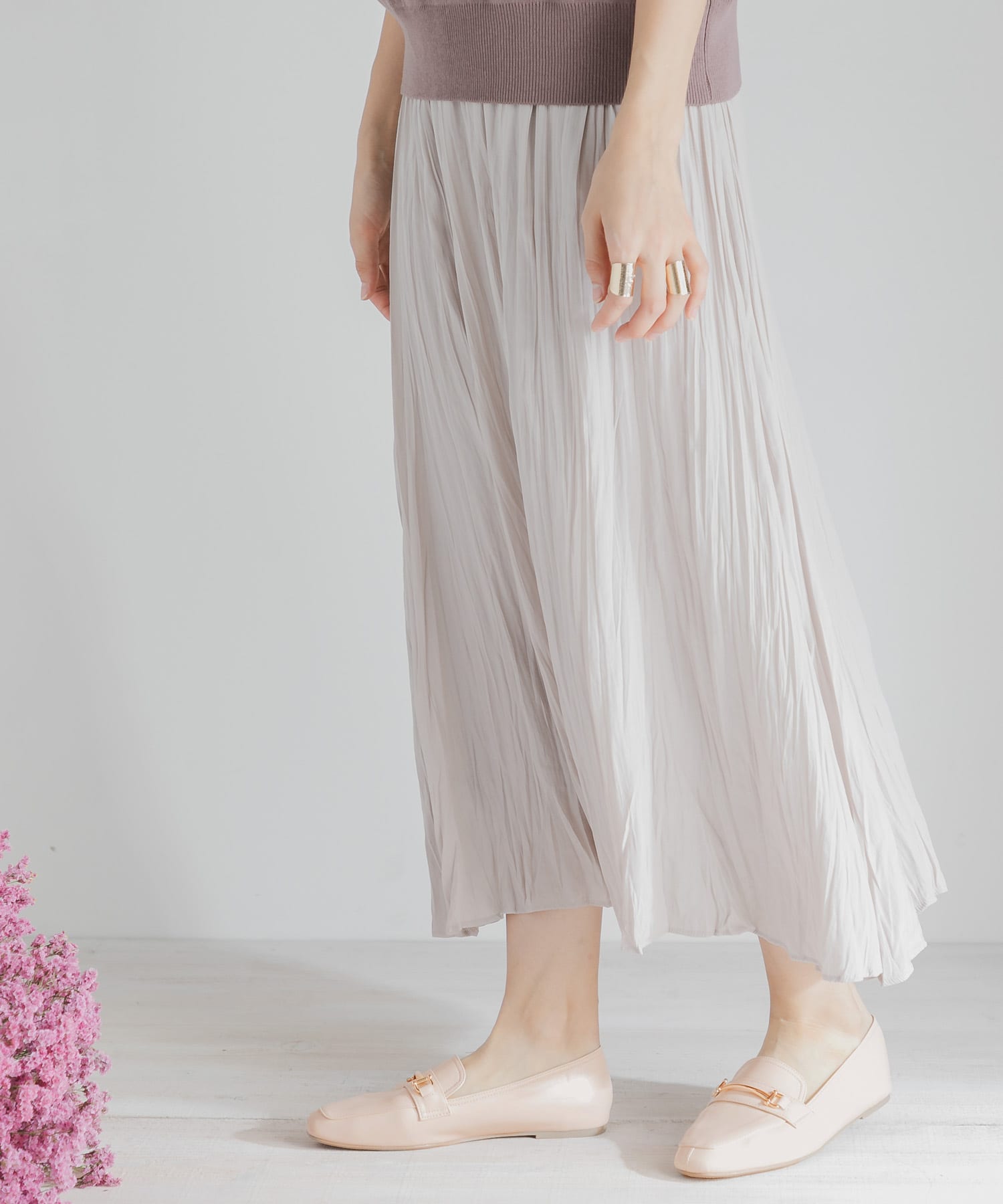 ソフトフェイクレザービットローファー IVORY S