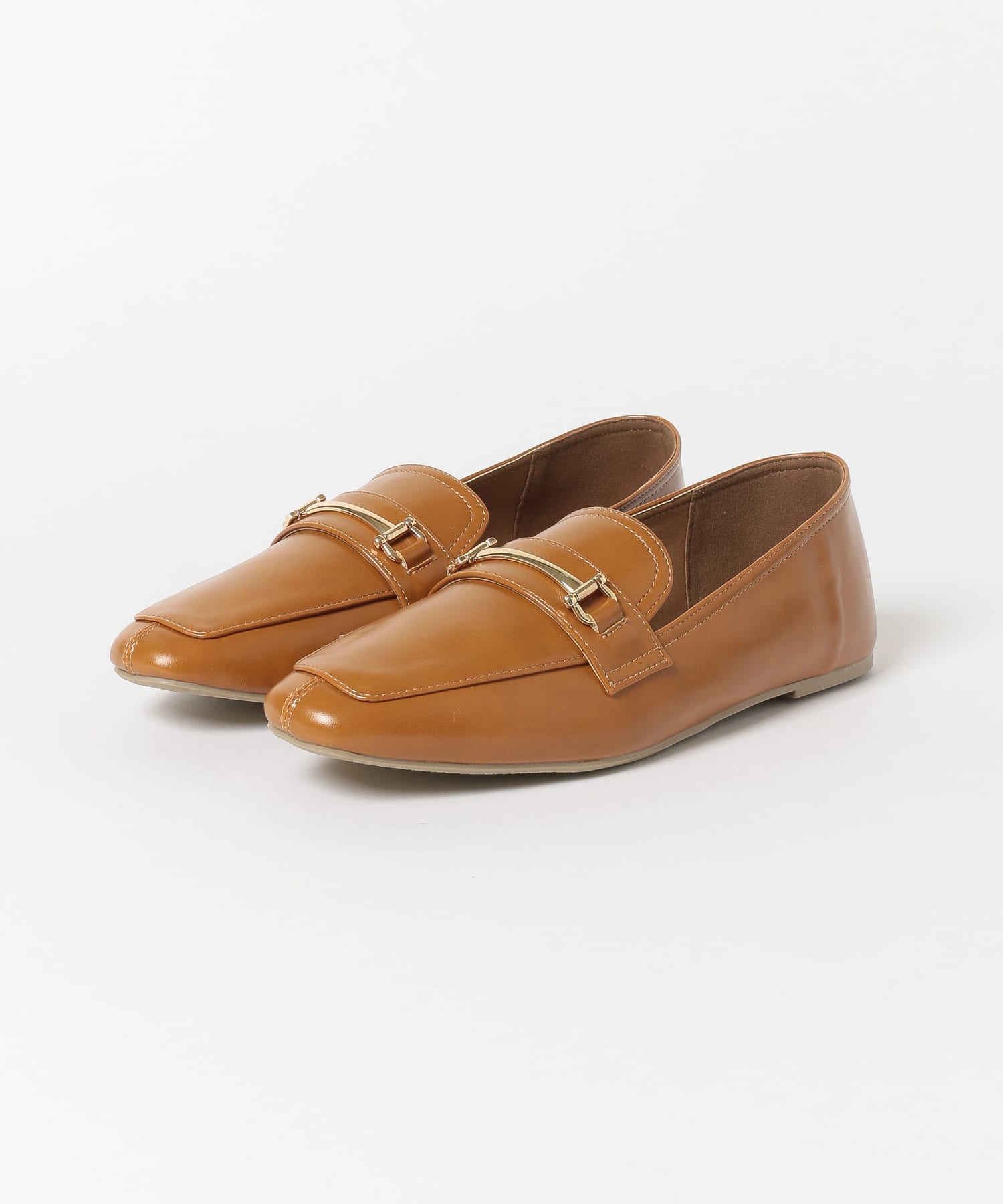 ソフトフェイクレザービットローファー CAMEL S