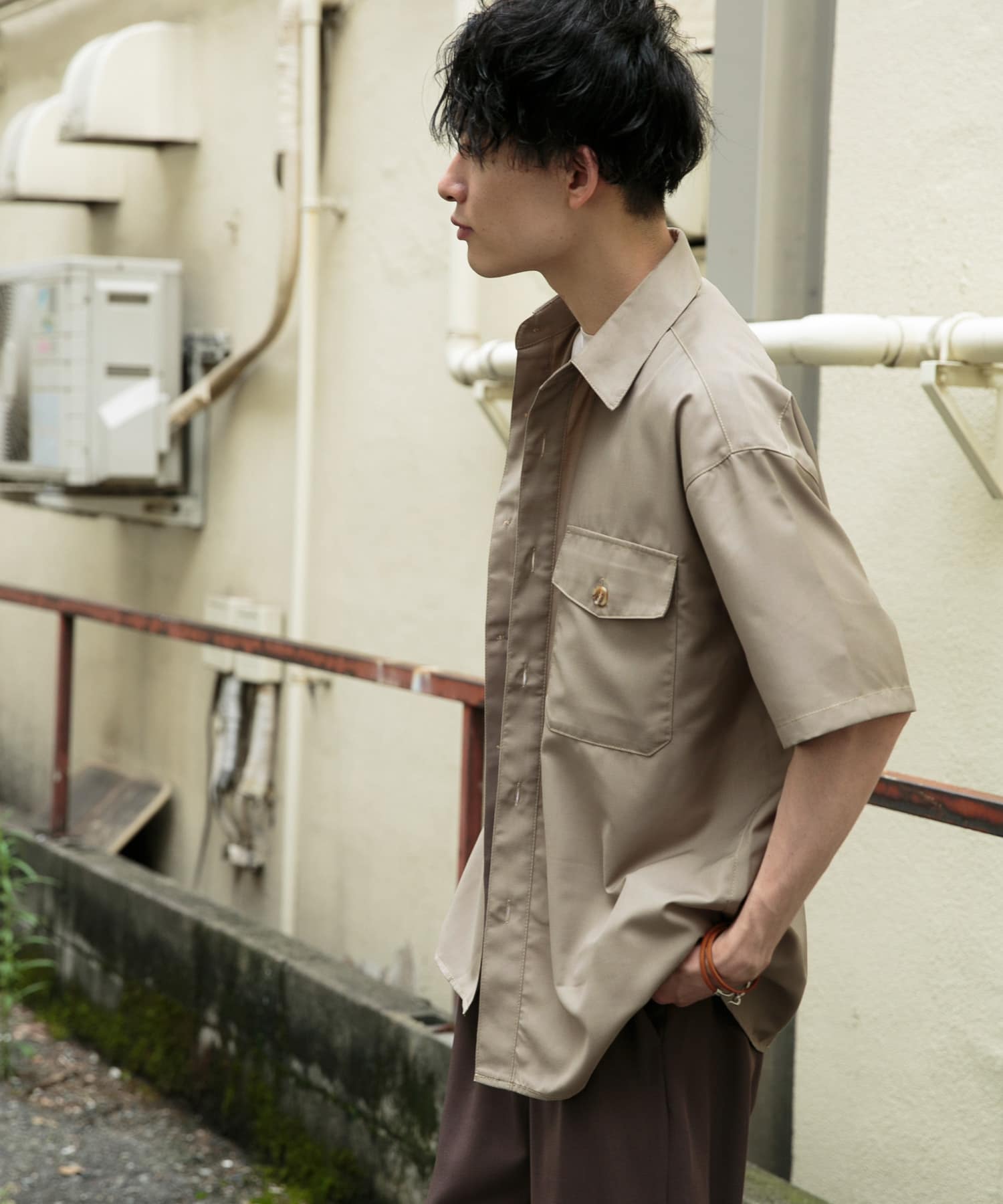 CPOシャツ(5分袖) GREIGE M