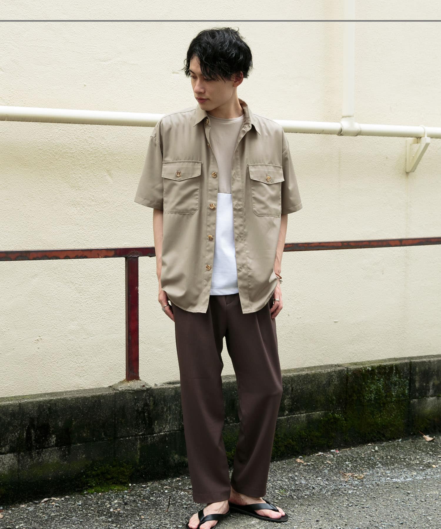 CPOシャツ(5分袖) GREIGE M