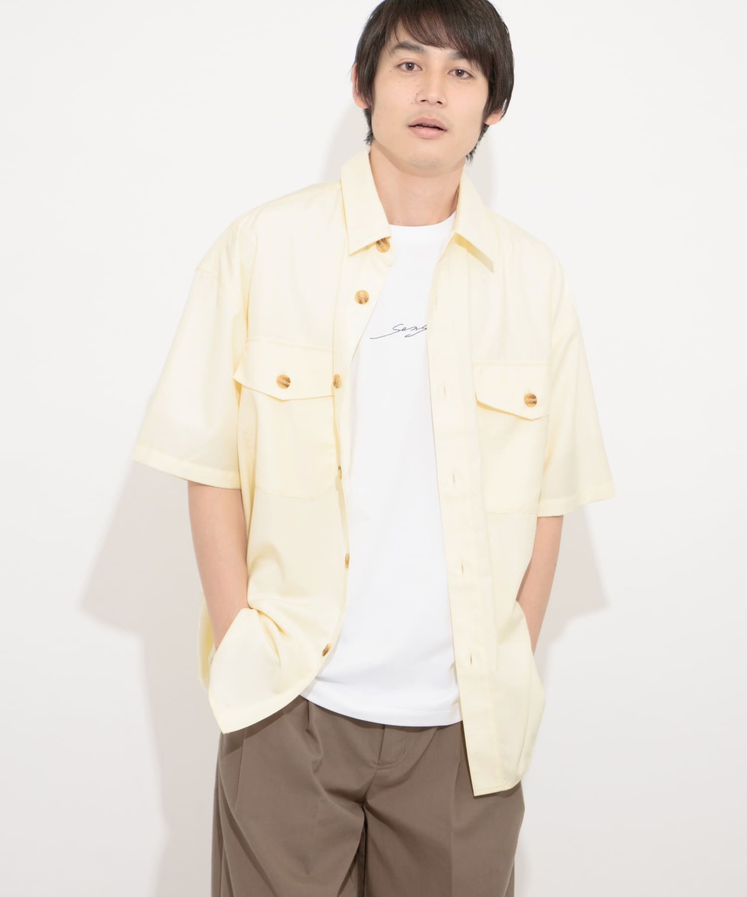CPOシャツ(5分袖) IVORY M