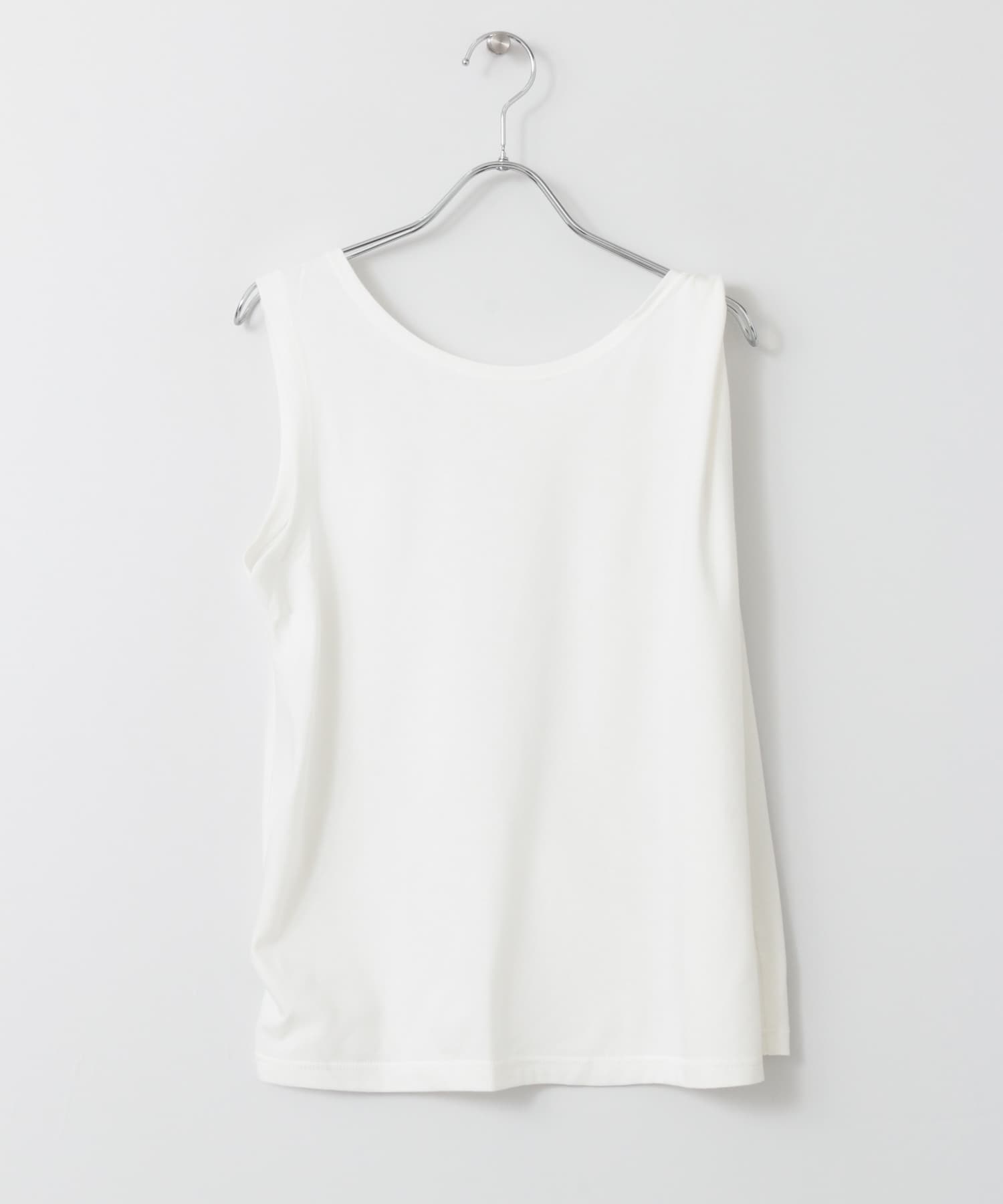 『UR TECH』ツイストショルダーアシメトップ OFF WHITE FREE