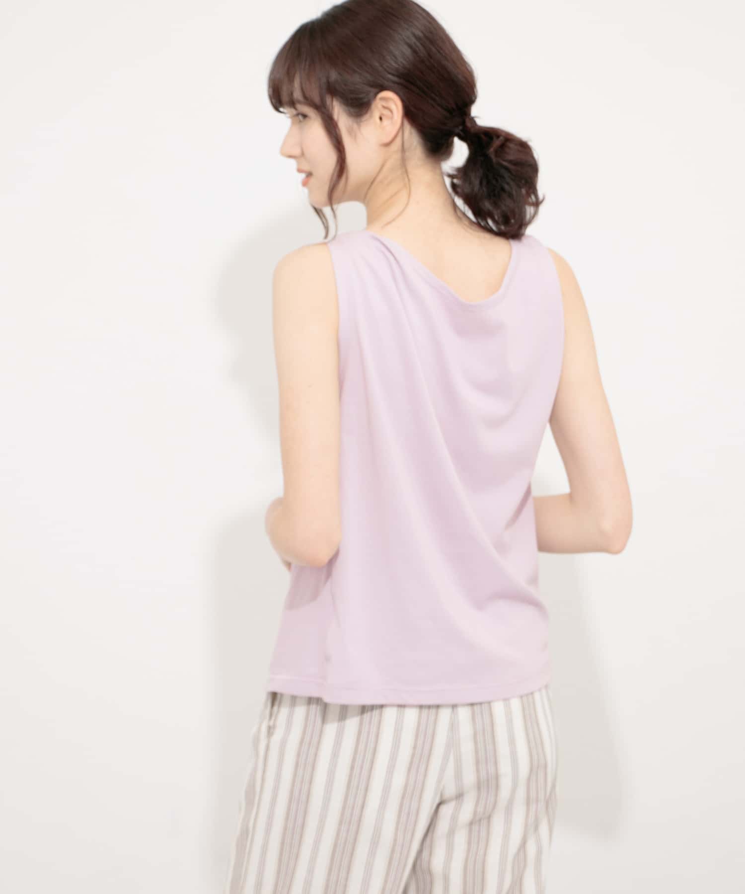 『UR TECH』ツイストショルダーアシメトップ LAVENDER FREE