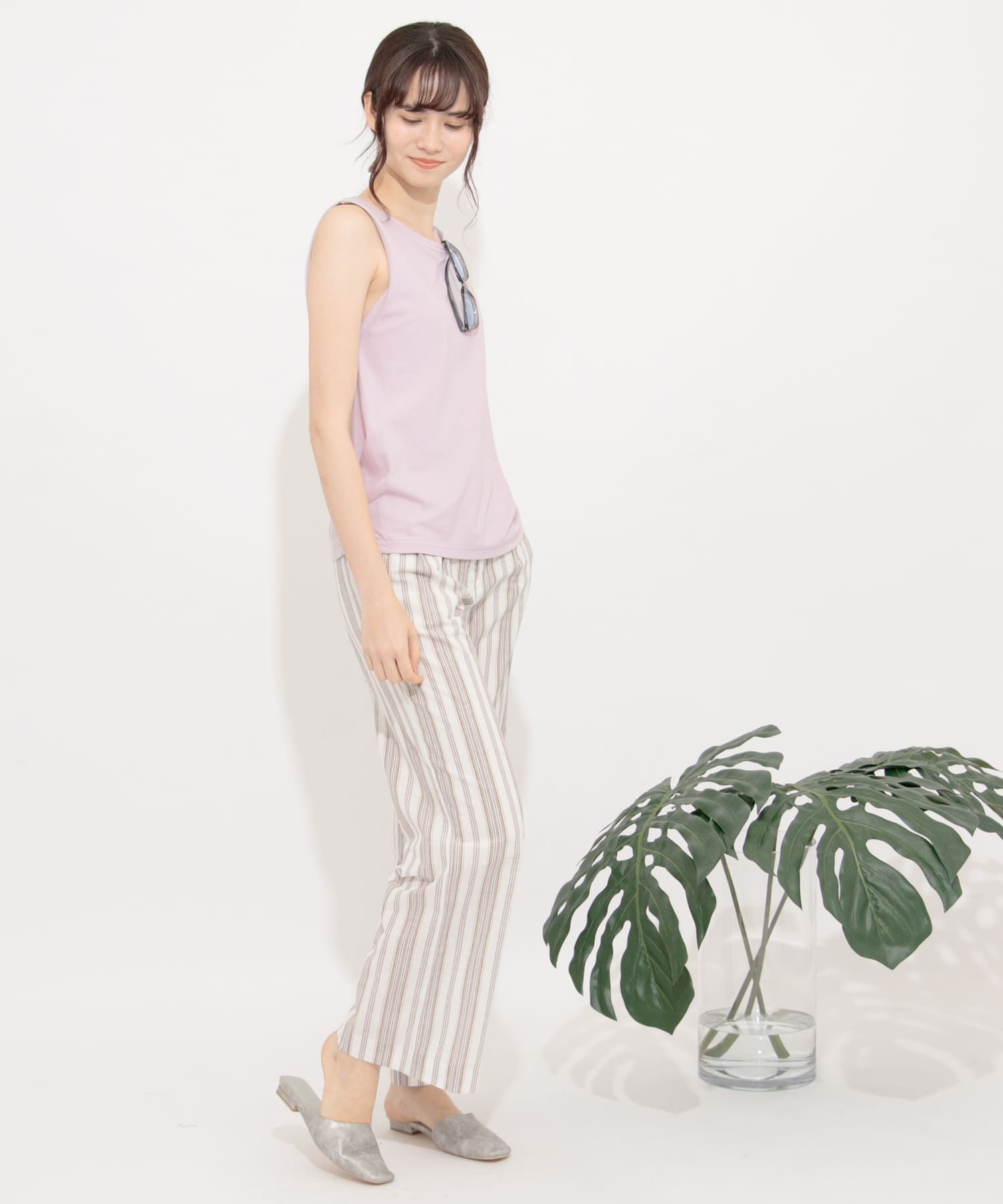 『UR TECH』ツイストショルダーアシメトップ LAVENDER FREE