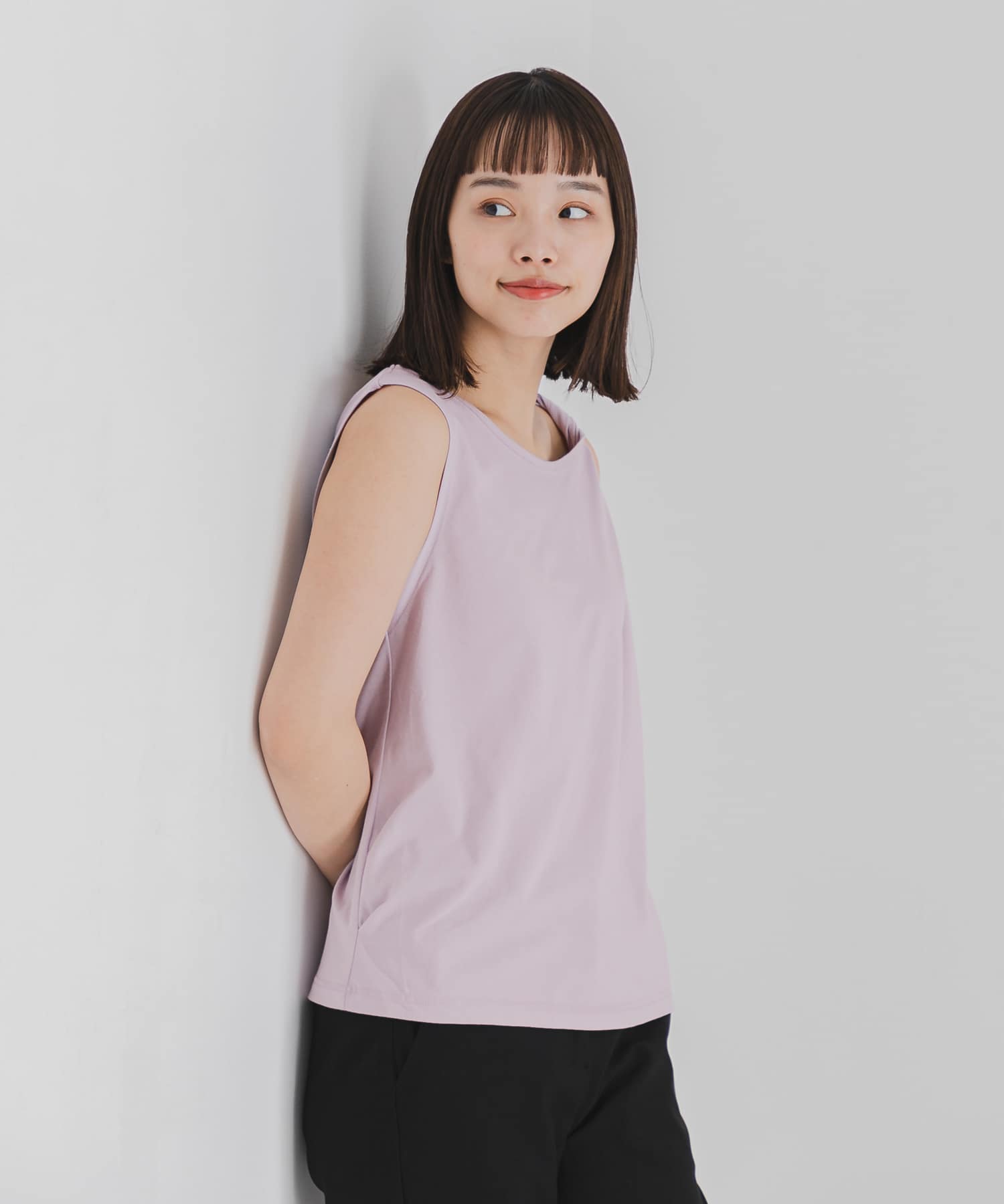 『UR TECH』ツイストショルダーアシメトップ LAVENDER FREE