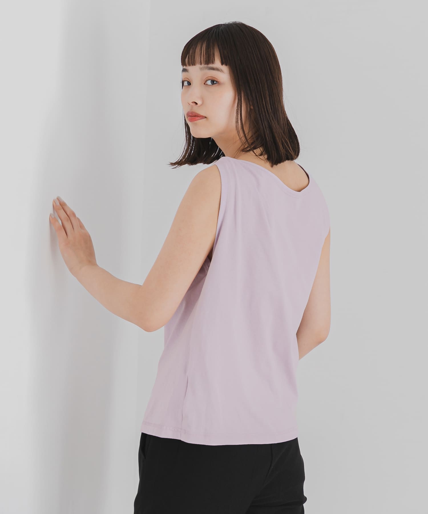 『UR TECH』ツイストショルダーアシメトップ LAVENDER FREE
