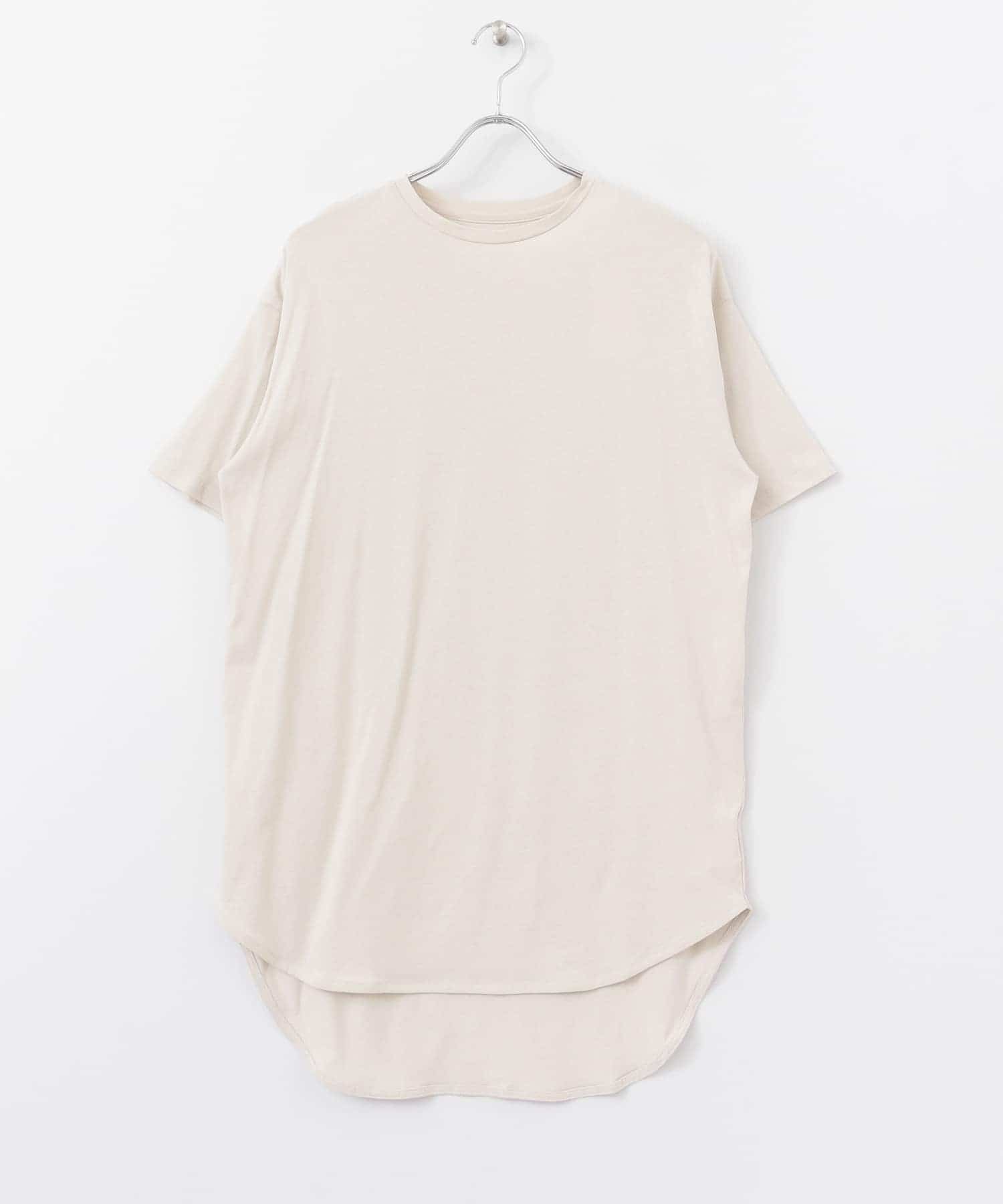 クルーネックラウンドテールチュニックトップ