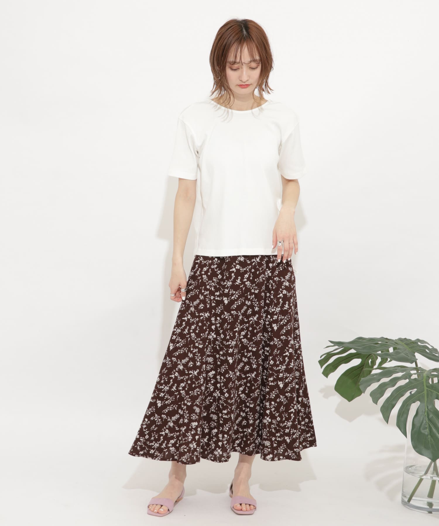 オーガニックコットンバックカシュクールトップ OFF WHITE FREE