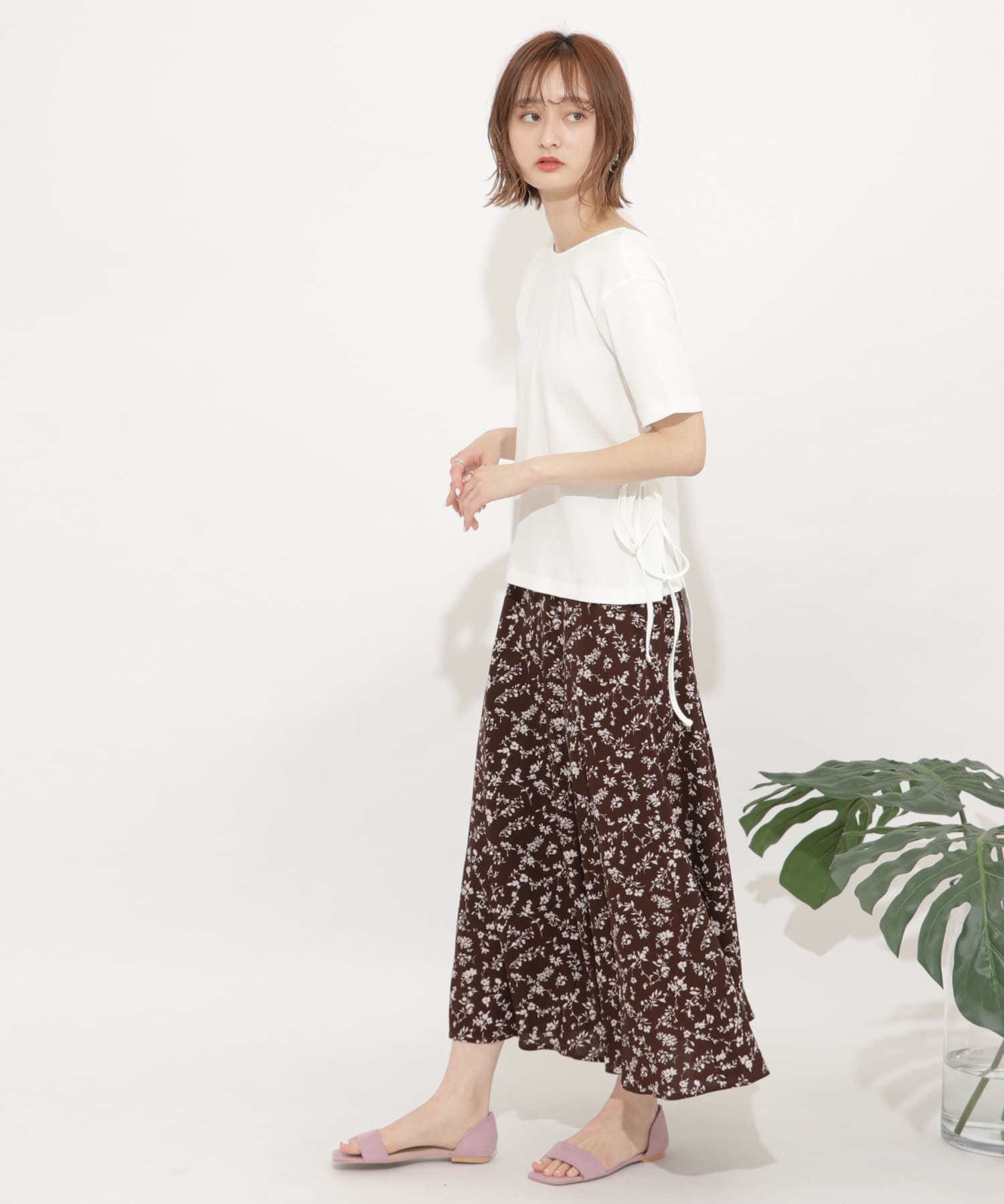 オーガニックコットンバックカシュクールトップ OFF WHITE FREE