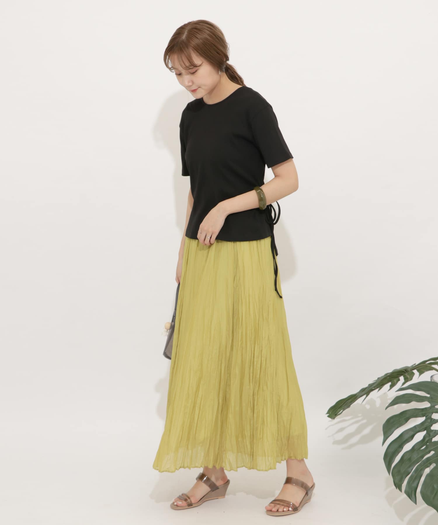 オーガニックコットンバックカシュクールトップ BLACK FREE
