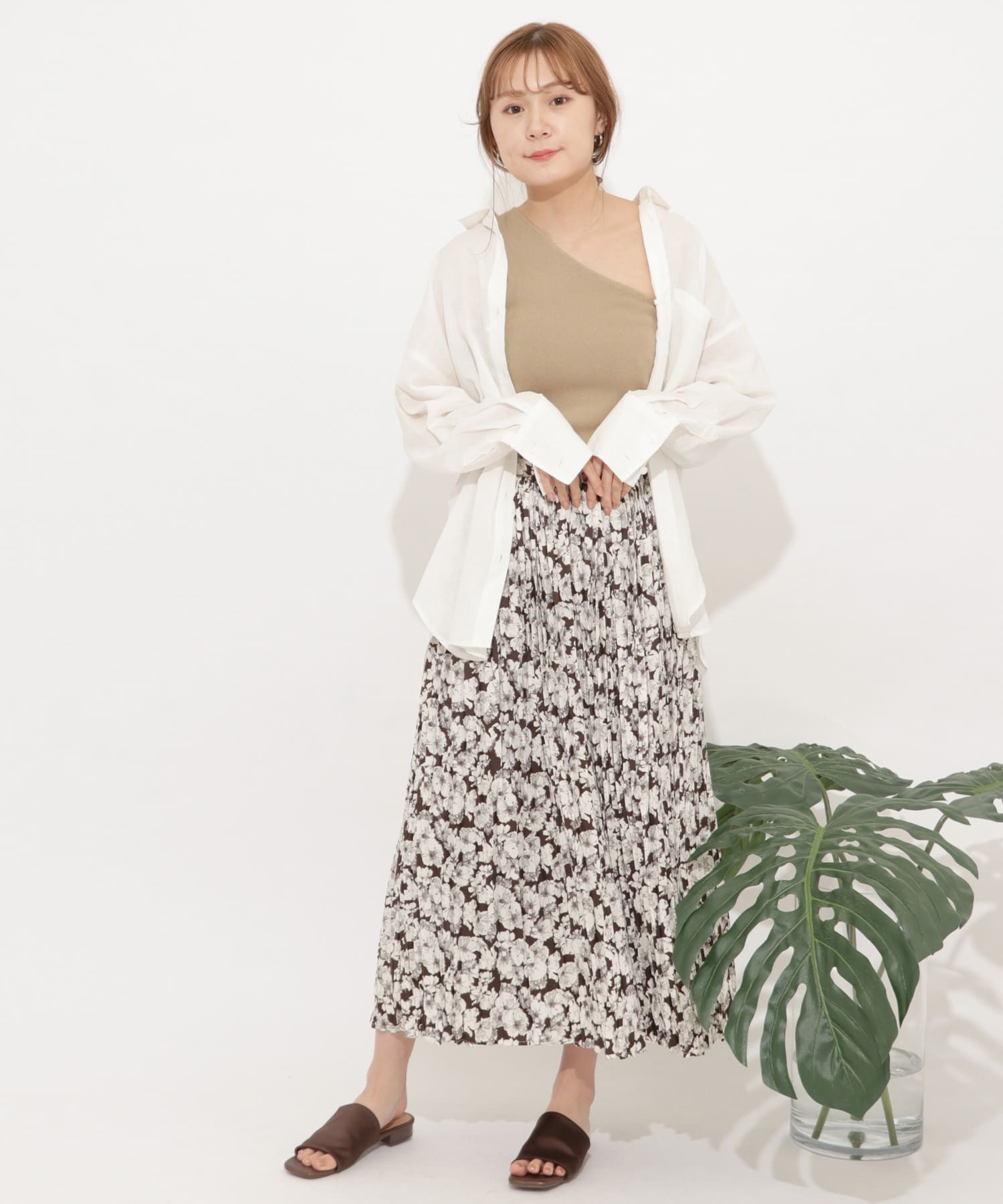 ワンショルダーコンパクトトップ BEIGE FREE