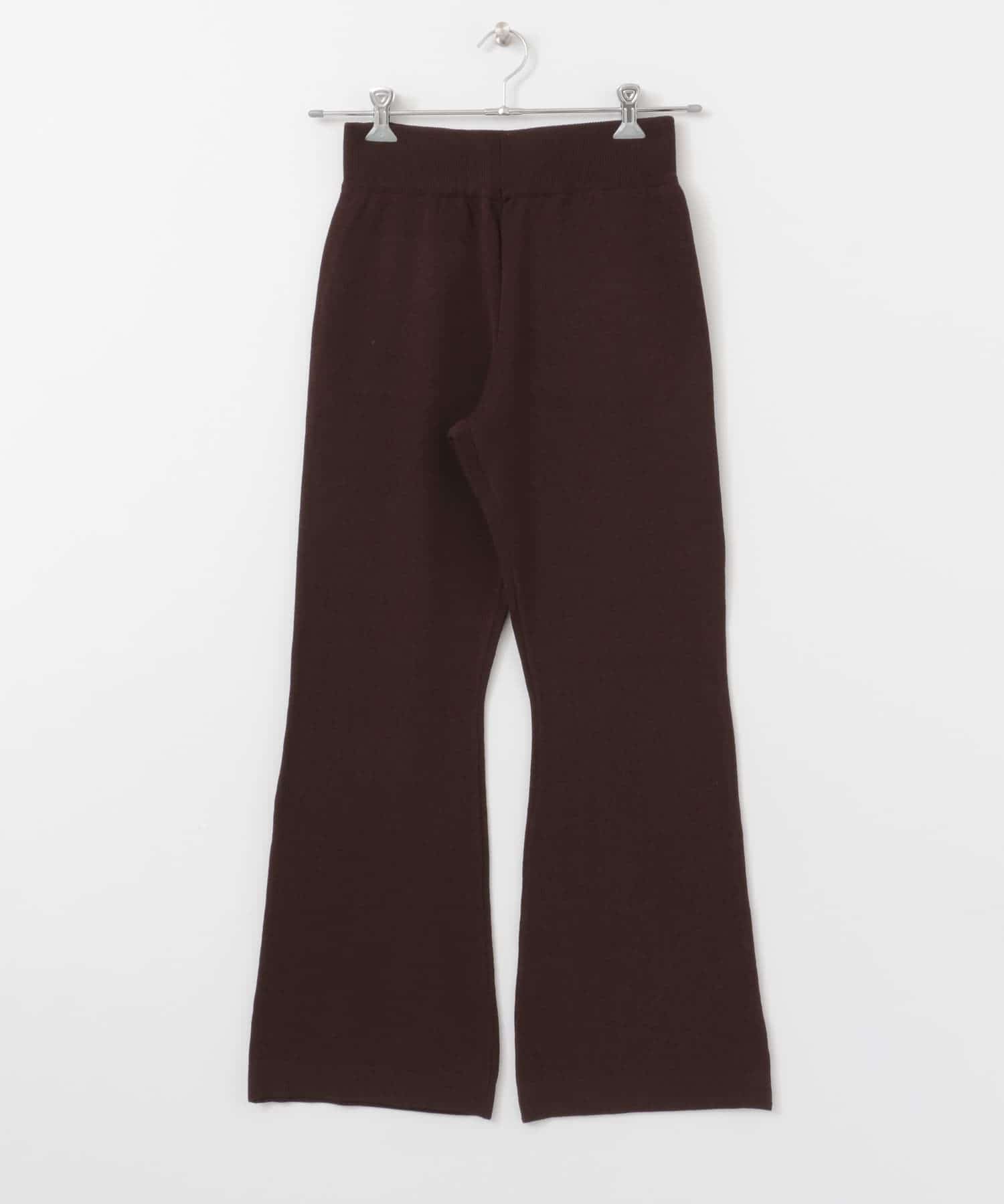 リネンライクニットフレアパンツ BROWN FREE