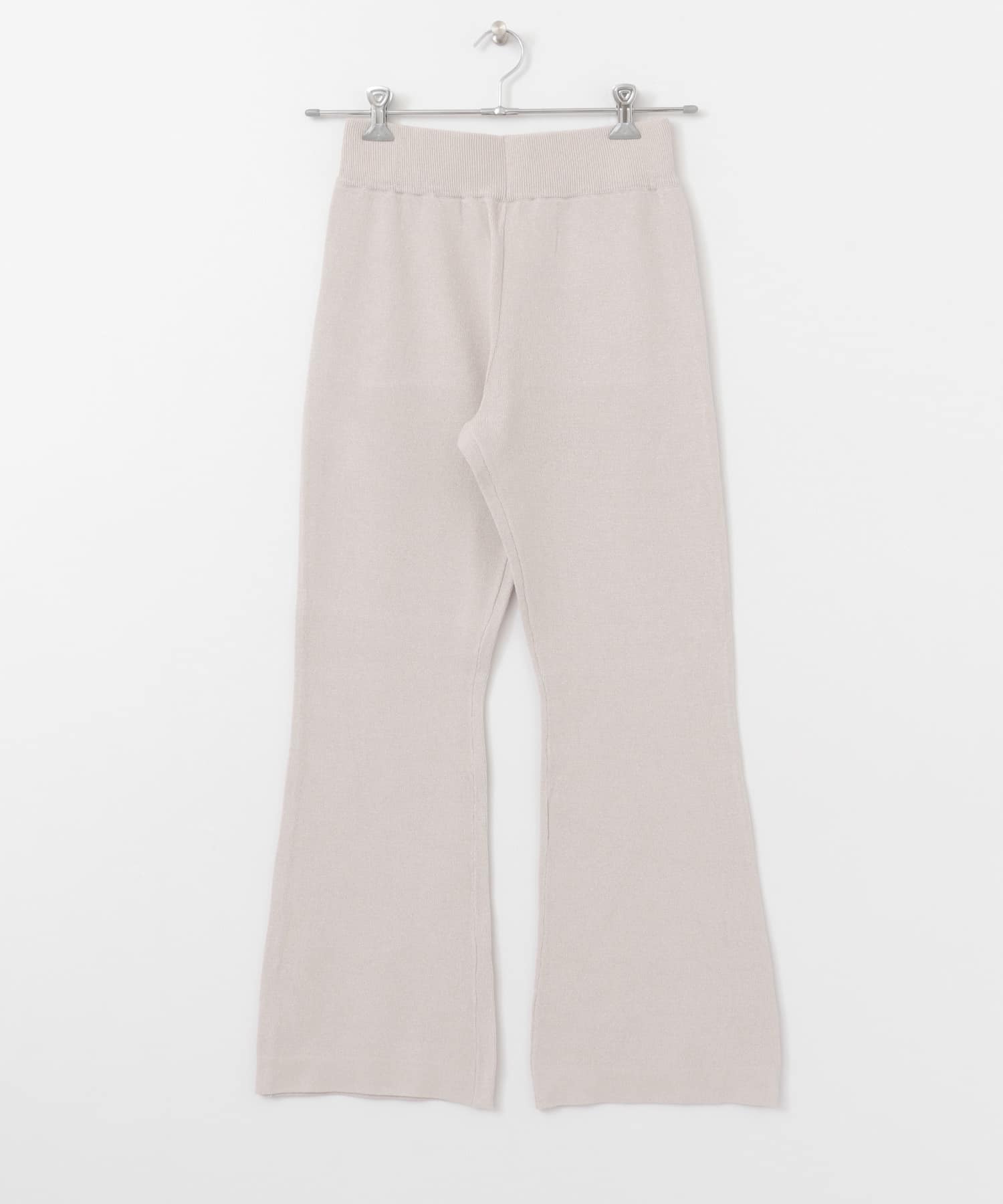 リネンライクニットフレアパンツ GREIGE FREE