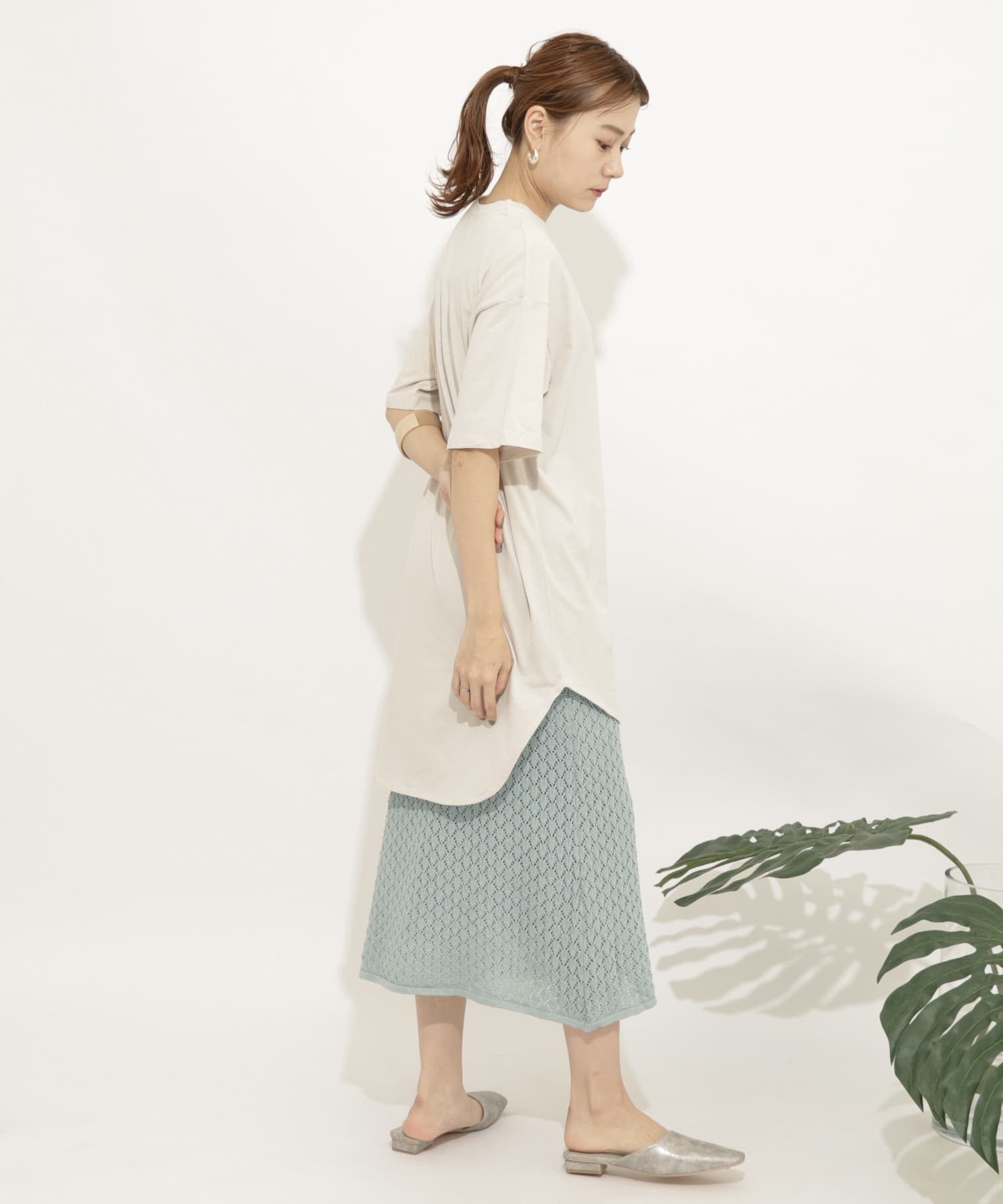 クロシェニットスカート MINT FREE