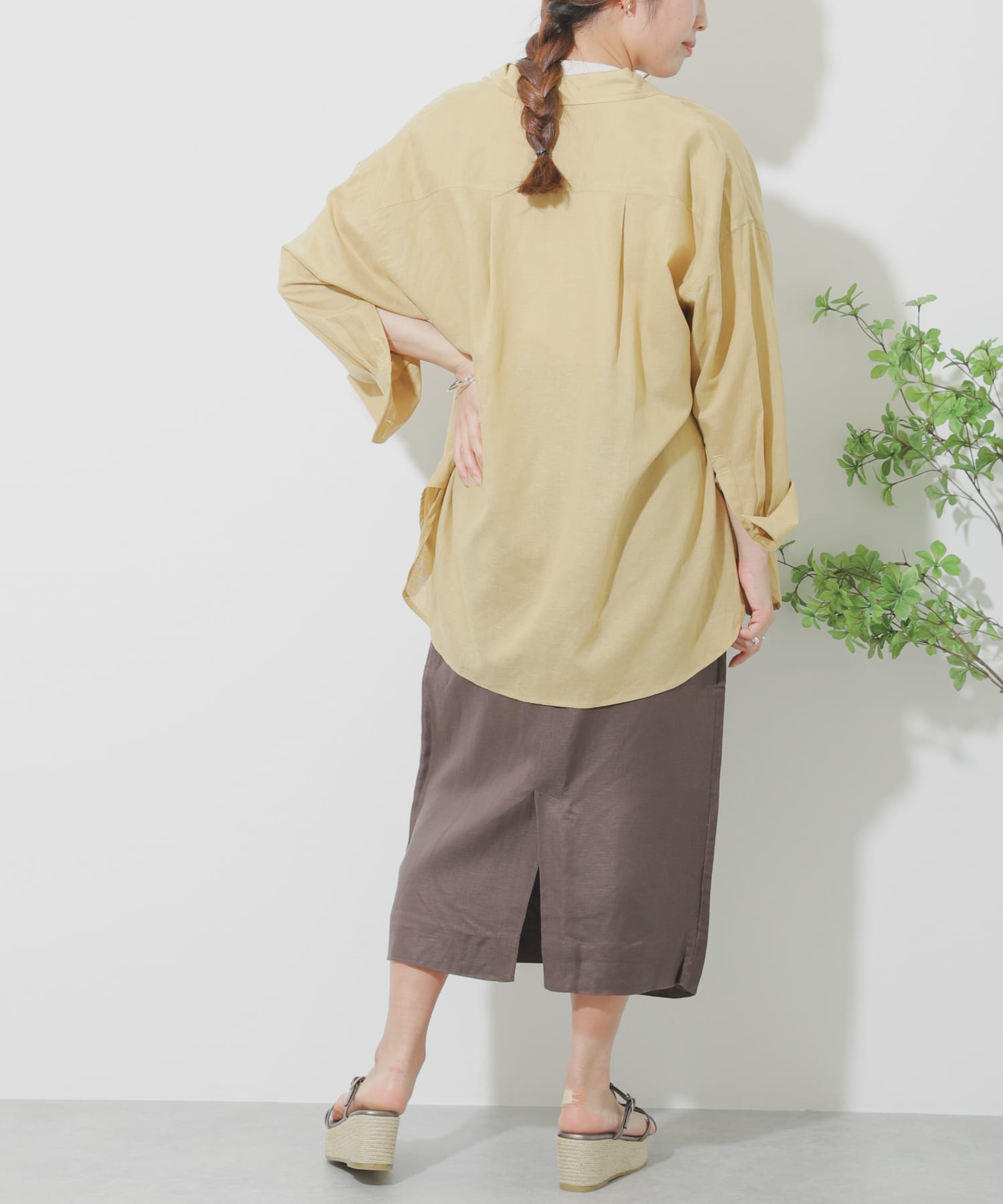 リネンレーヨン ラップスカート MOCHA S