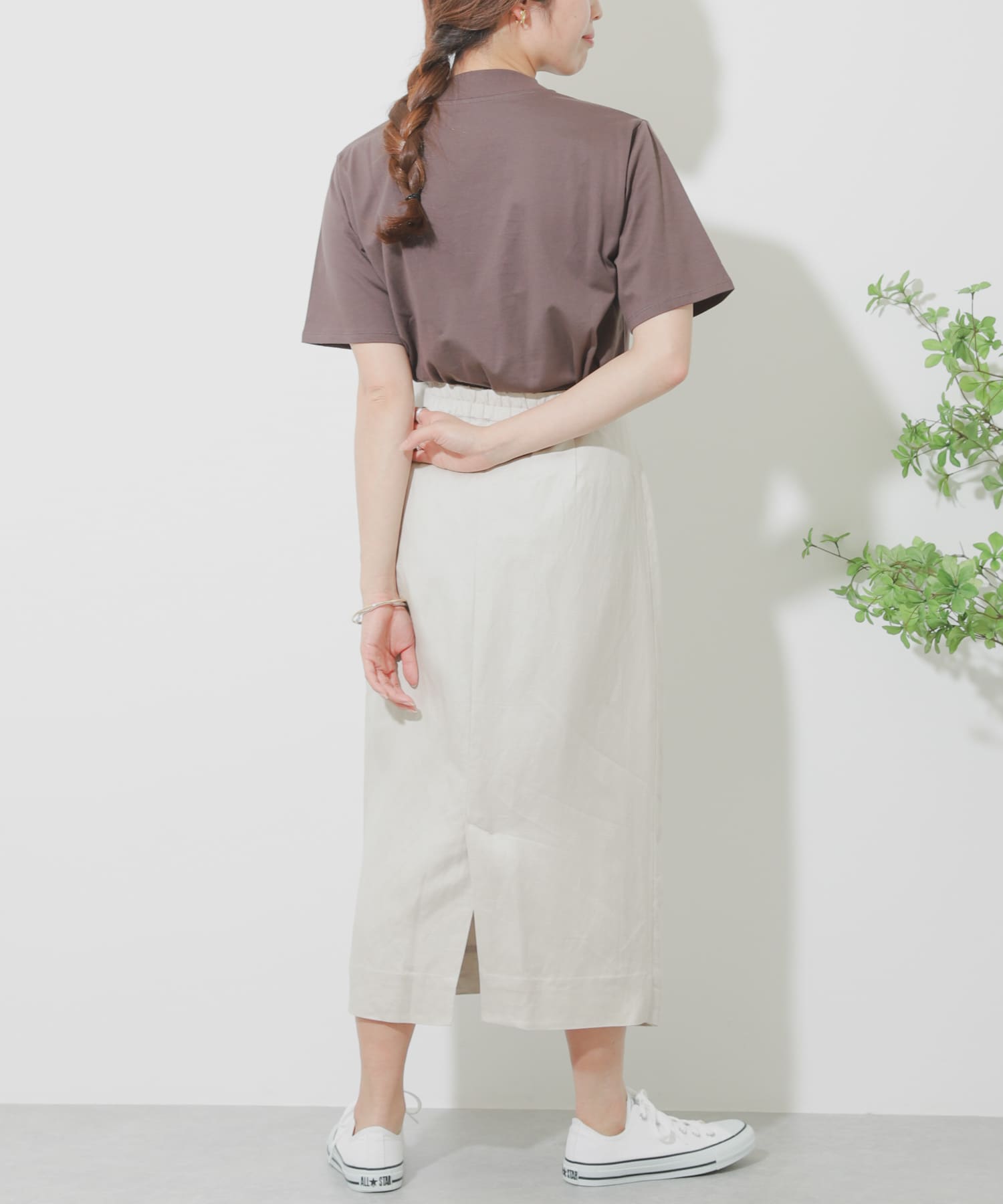 リネンレーヨン ラップスカート GREIGE S