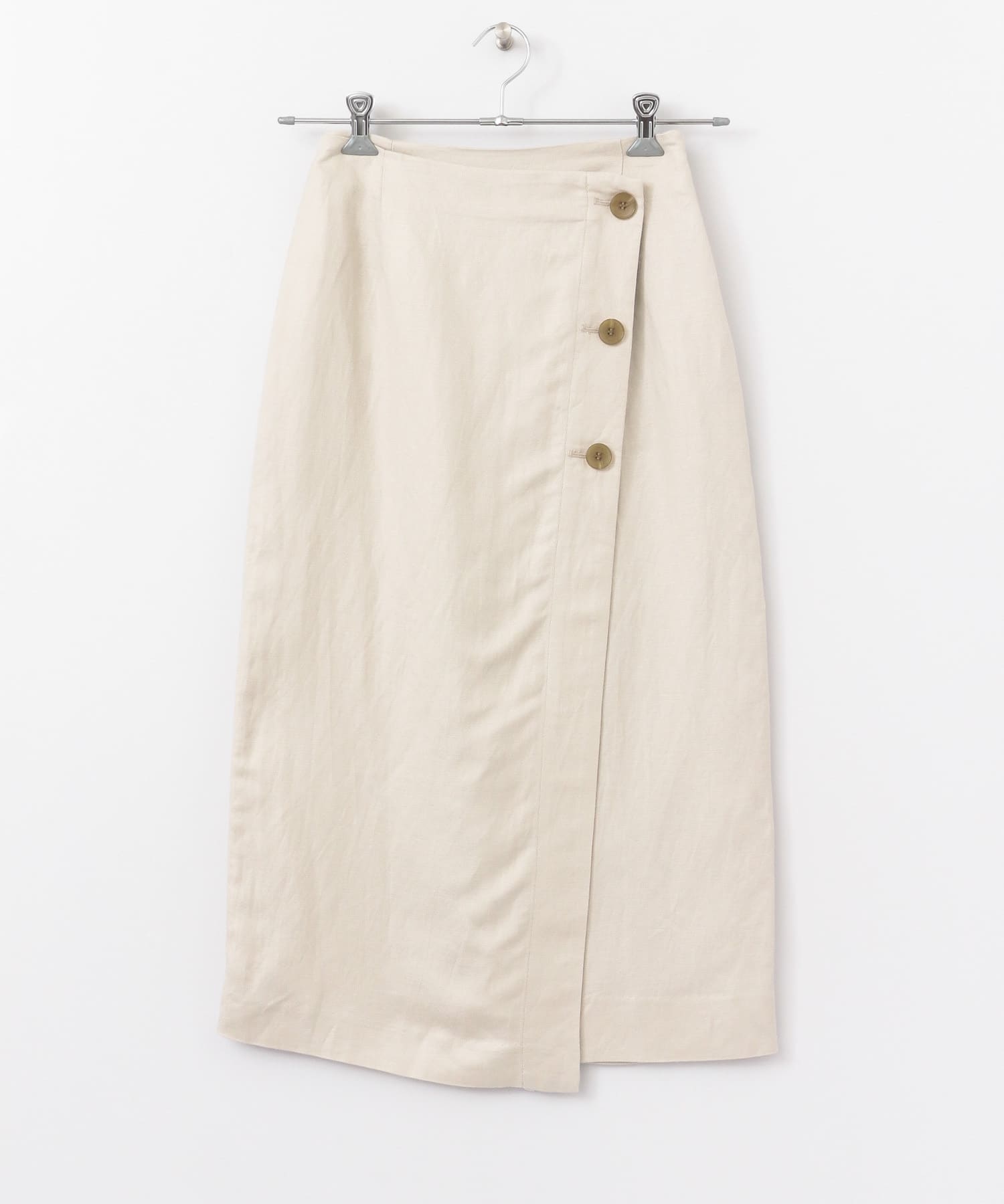 リネンレーヨン ラップスカート GREIGE S
