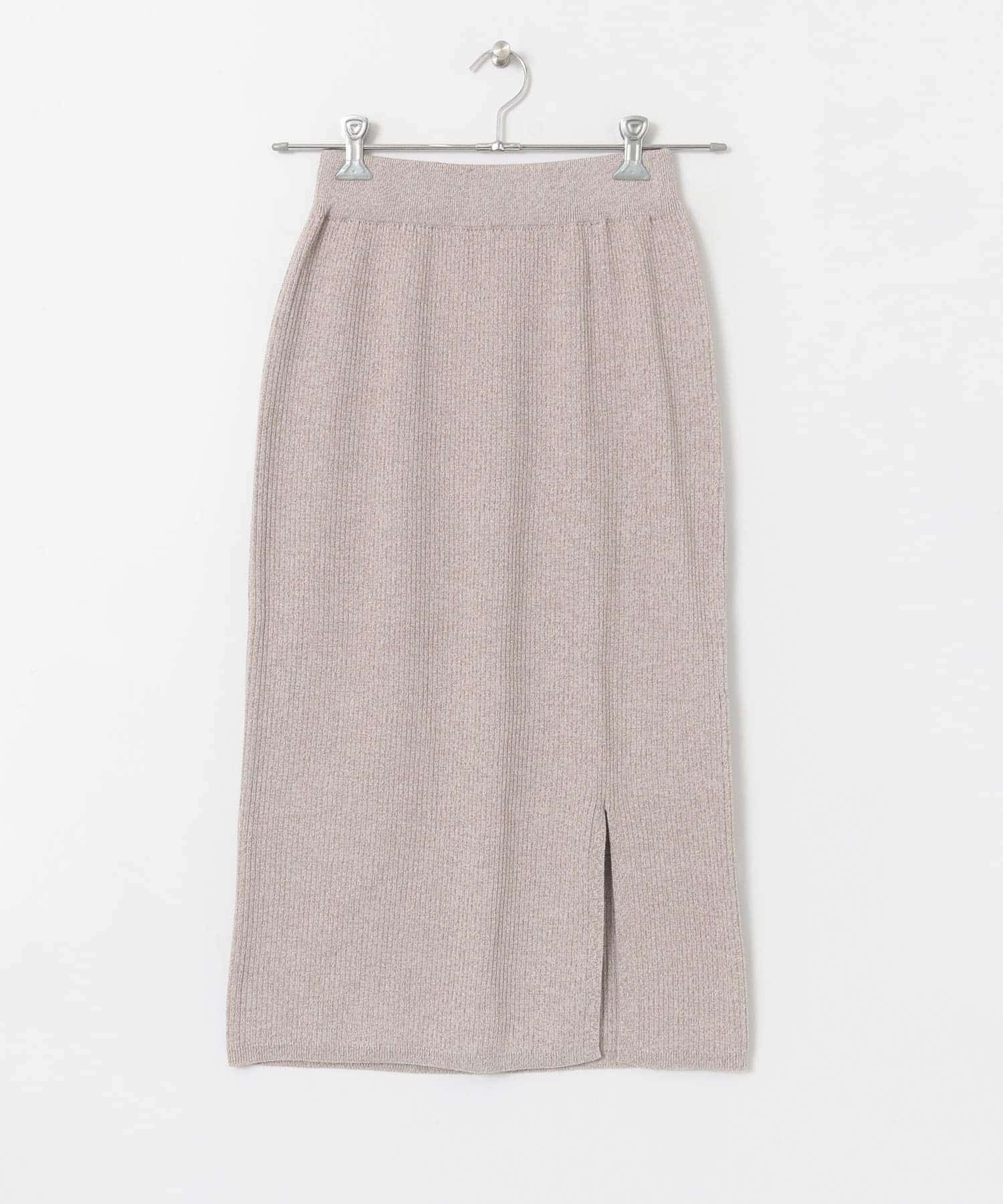 メランジニットナロースカート GREIGE FREE