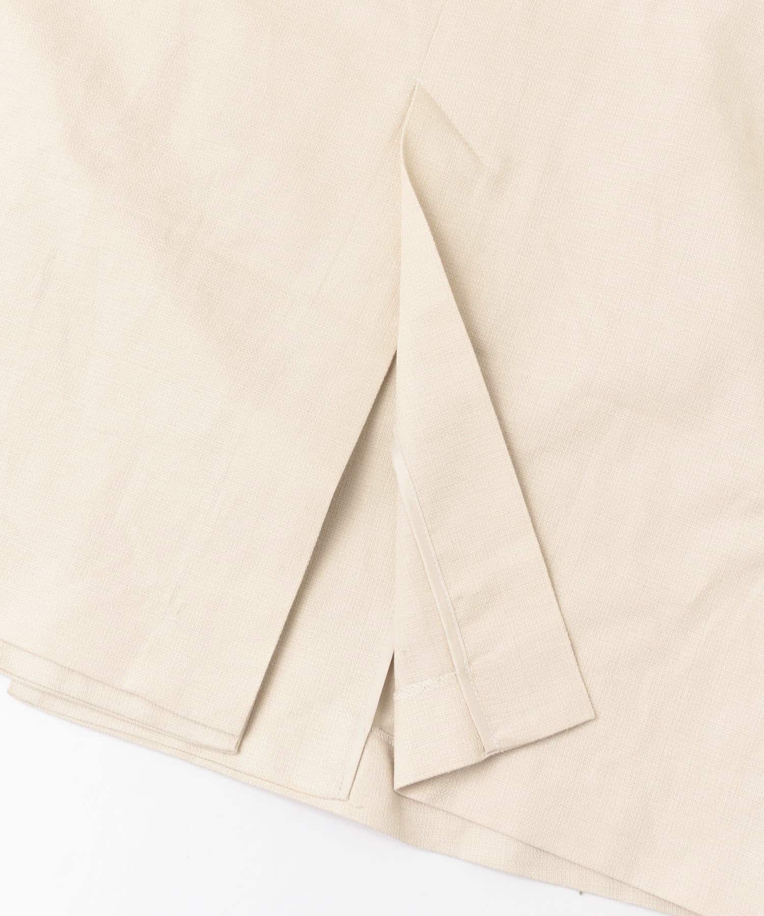 リネンノーカラーコート BEIGE FREE