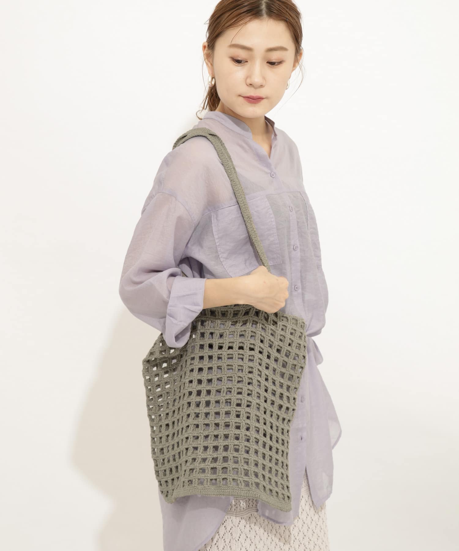 ハンドニットトート L.KHAKI FREE