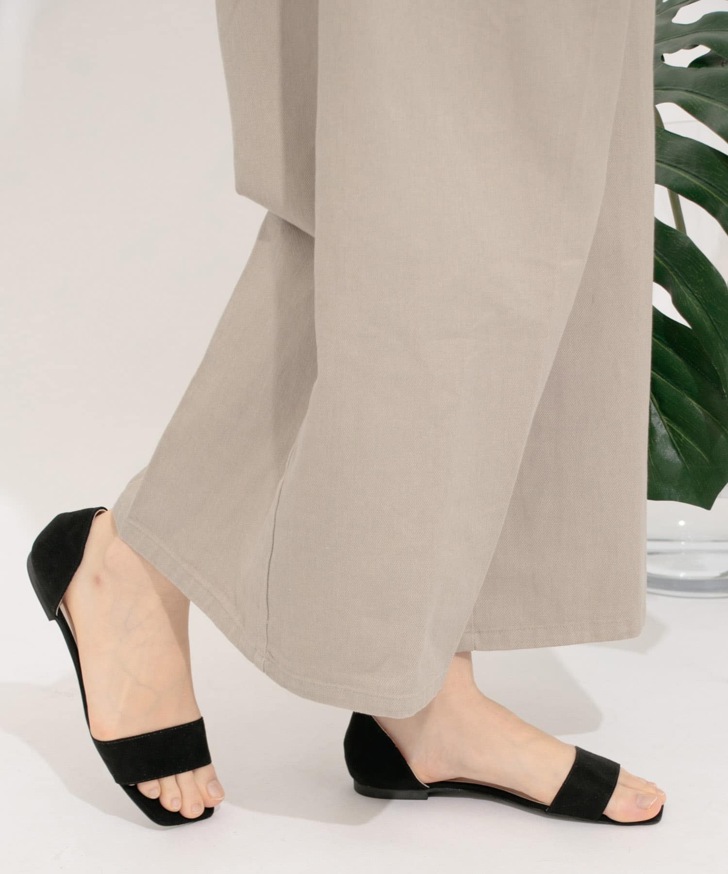 ワンバンドフラットサンダル BLACK S