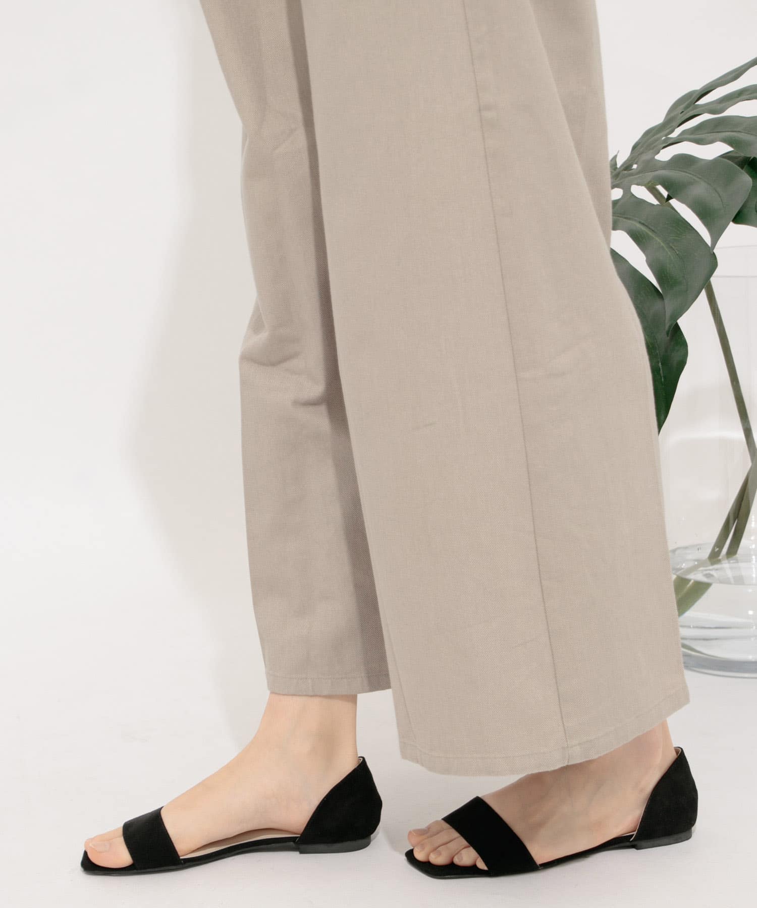 ワンバンドフラットサンダル BLACK S