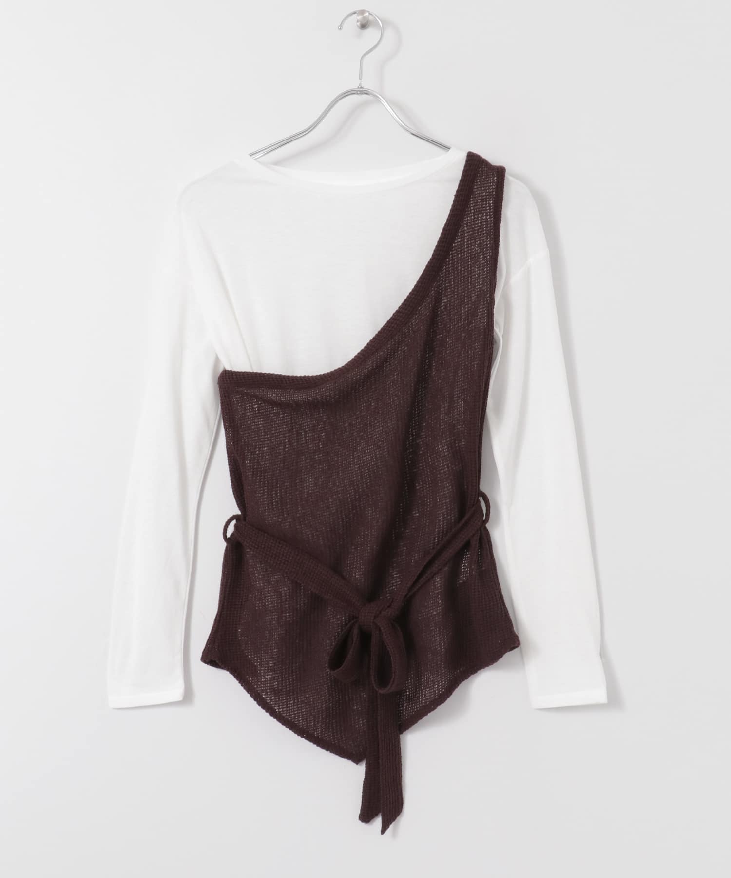 ウエストマークワンショルダーアンサンブル BROWN FREE
