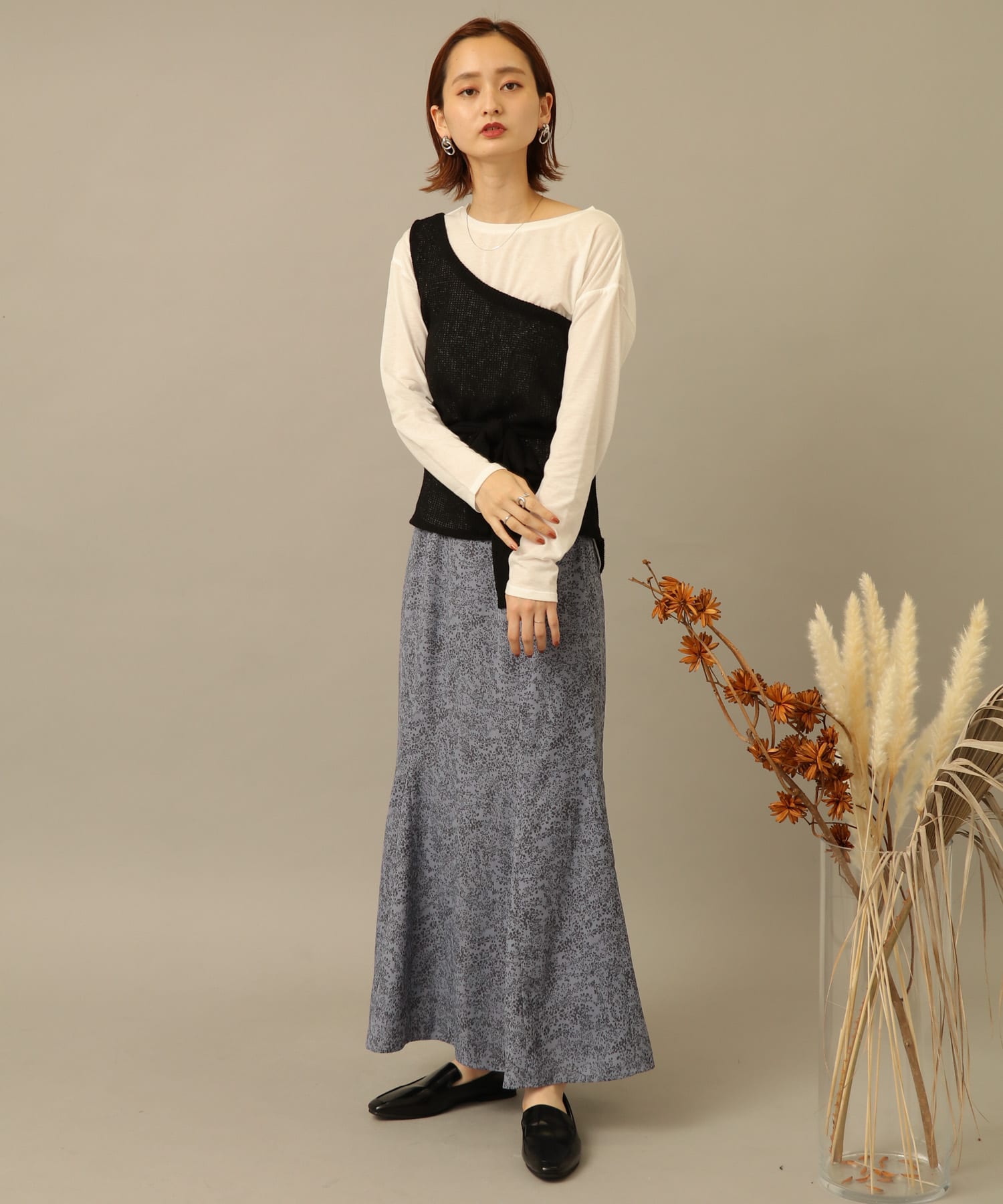 ウエストマークワンショルダーアンサンブル BLACK FREE