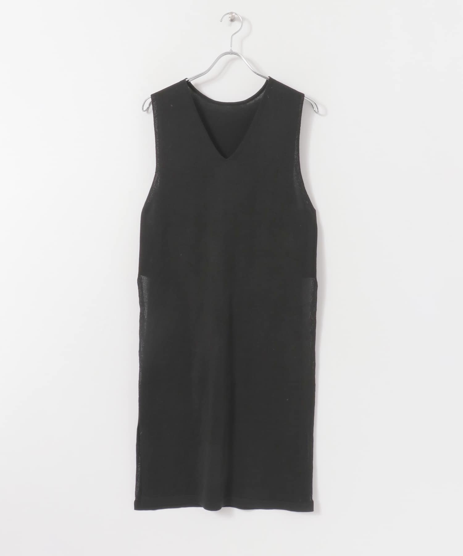 2WAYロングニットベスト BLACK FREE