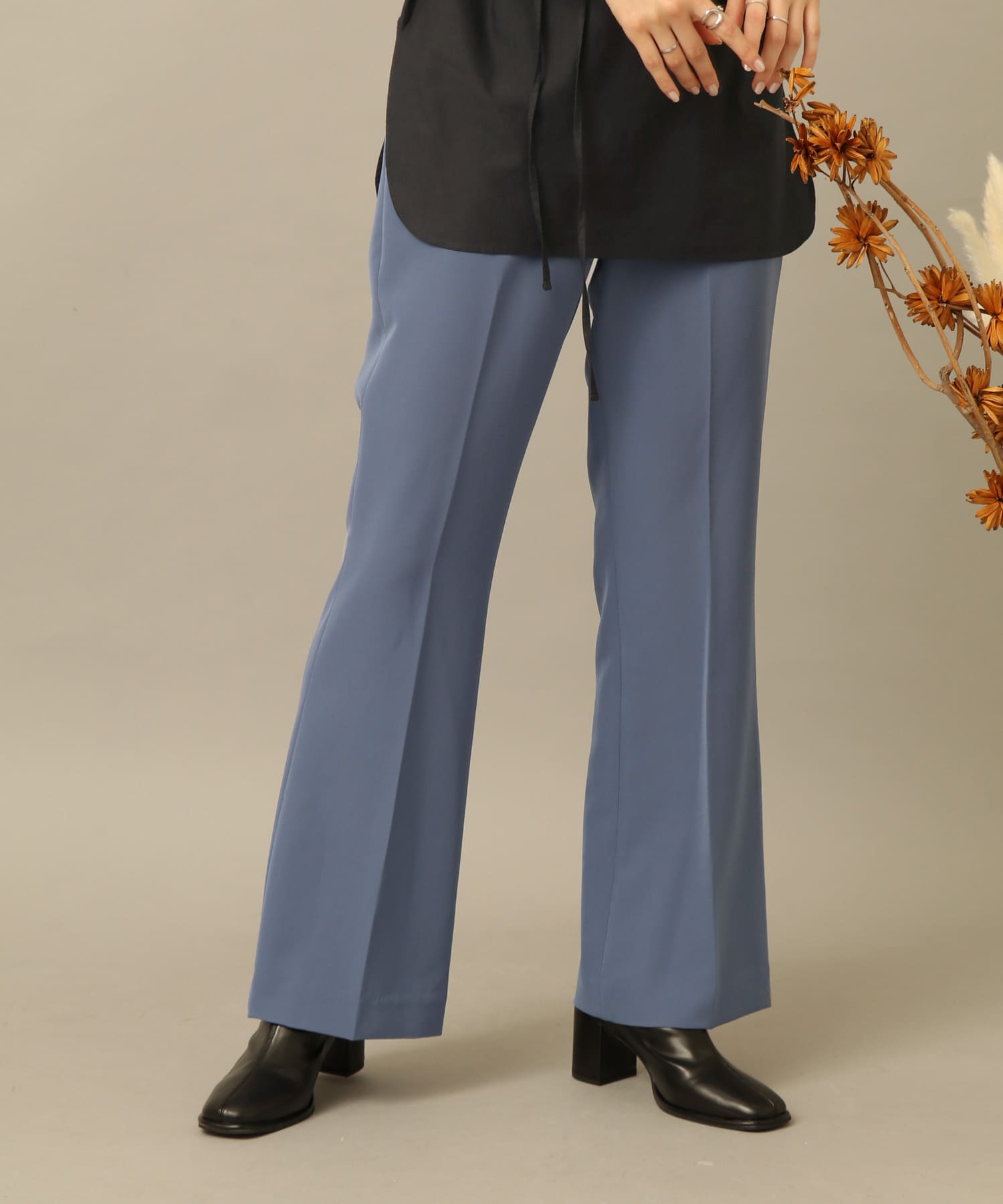 センタープレスキックフレアパンツ BLUE S