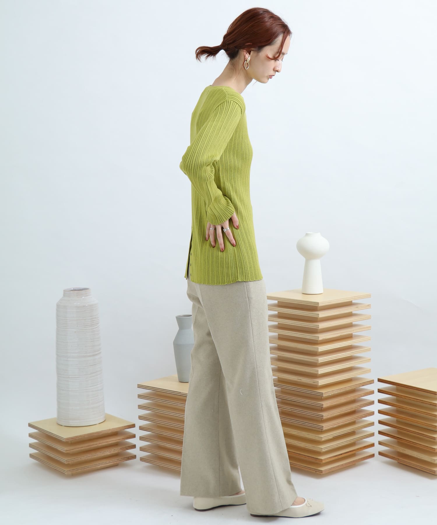 Newzealandwool セミフレアパンツ GREIGE M