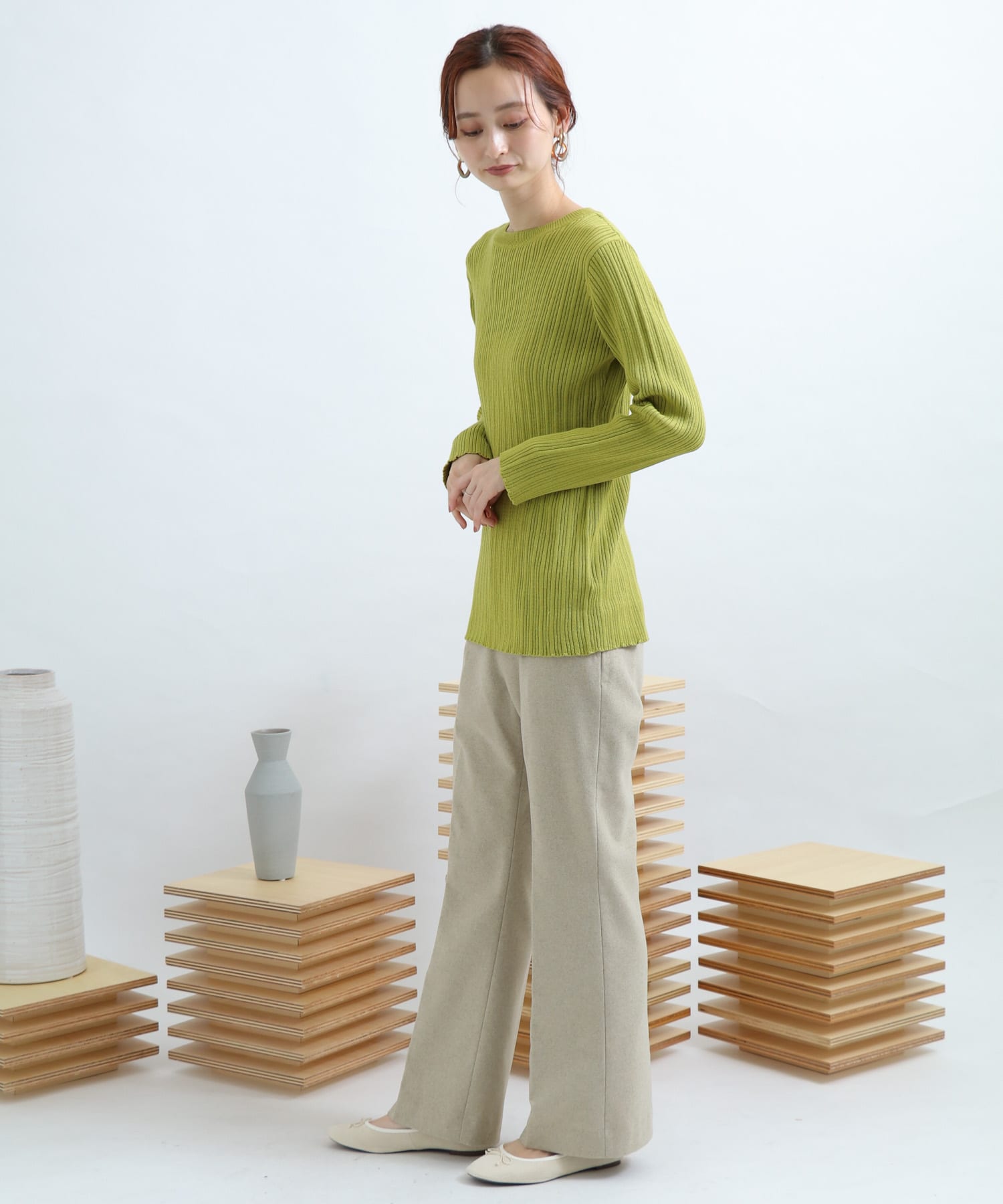 Newzealandwool セミフレアパンツ GREIGE M