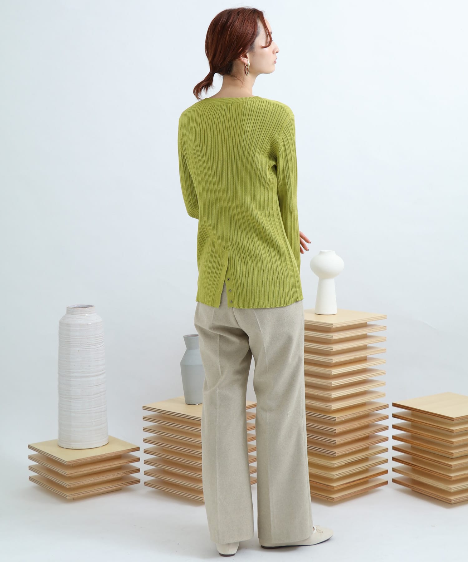 Newzealandwool セミフレアパンツ GREIGE M