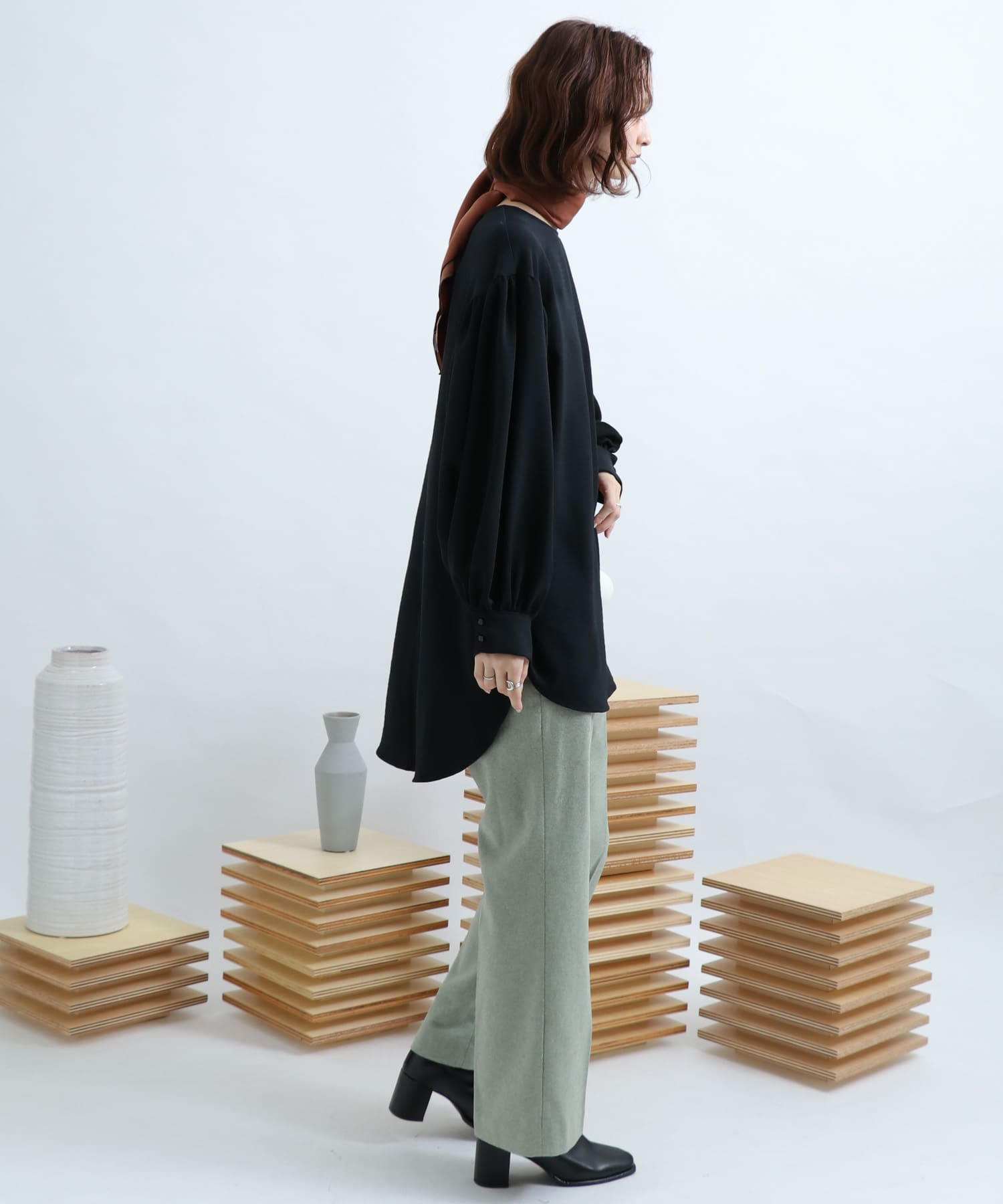 Newzealandwool セミフレアパンツ L.KHAKI S