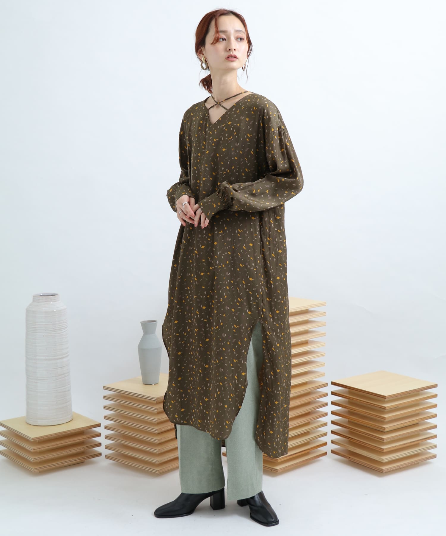 Newzealandwool セミフレアパンツ L.KHAKI M