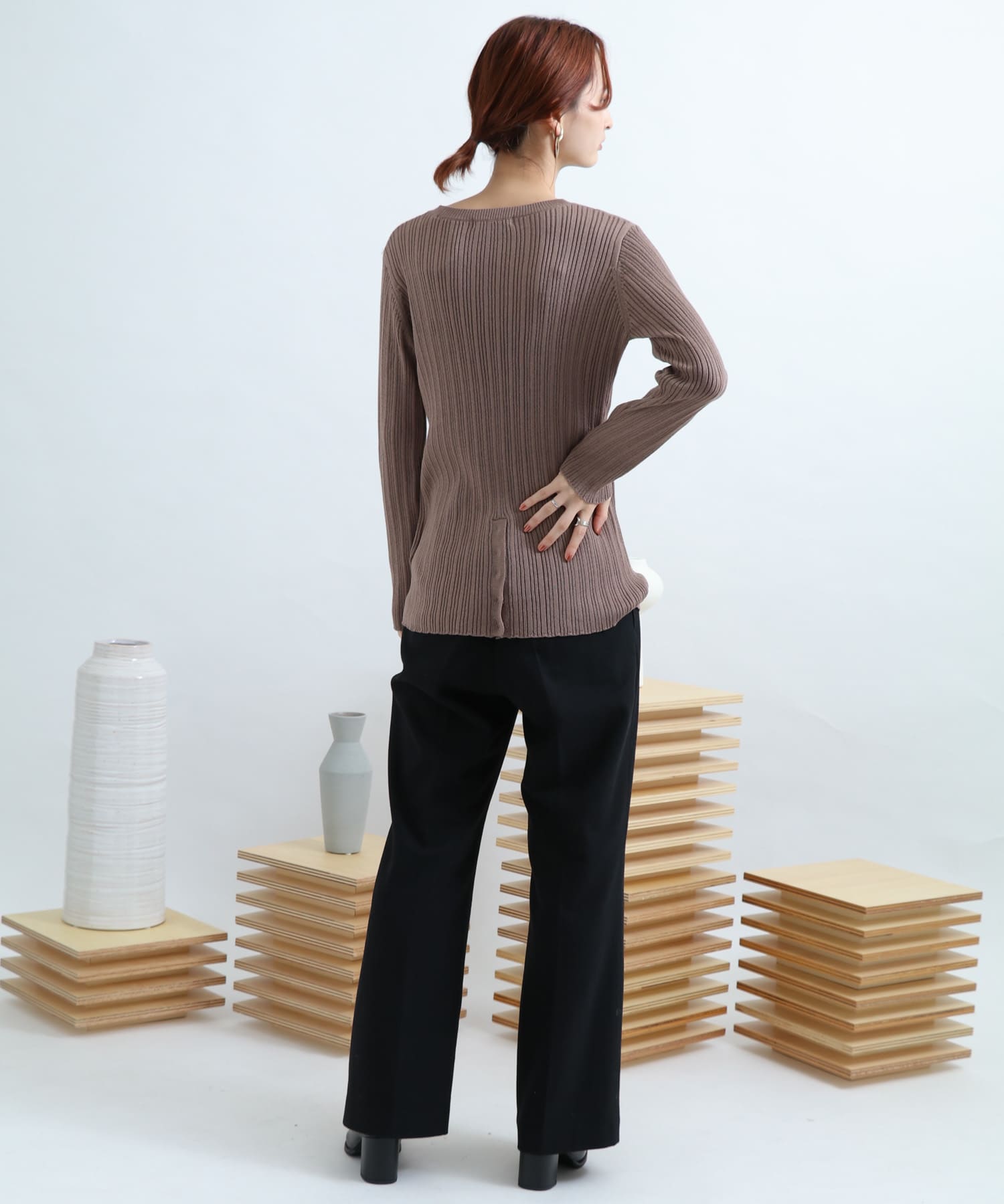 Newzealandwool セミフレアパンツ BLACK S