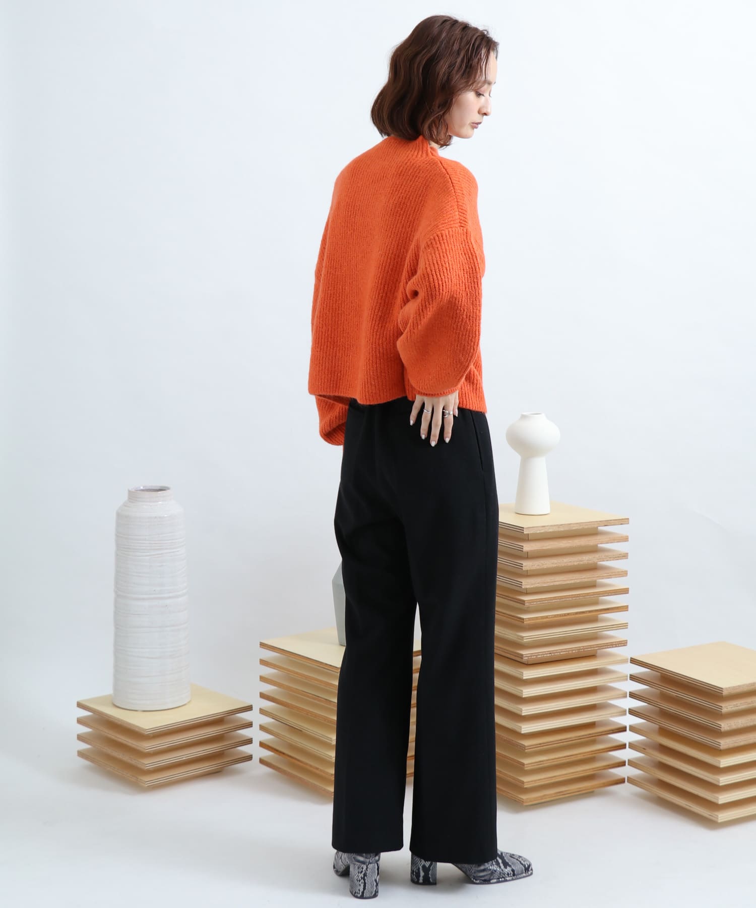 Newzealandwool セミフレアパンツ BLACK M