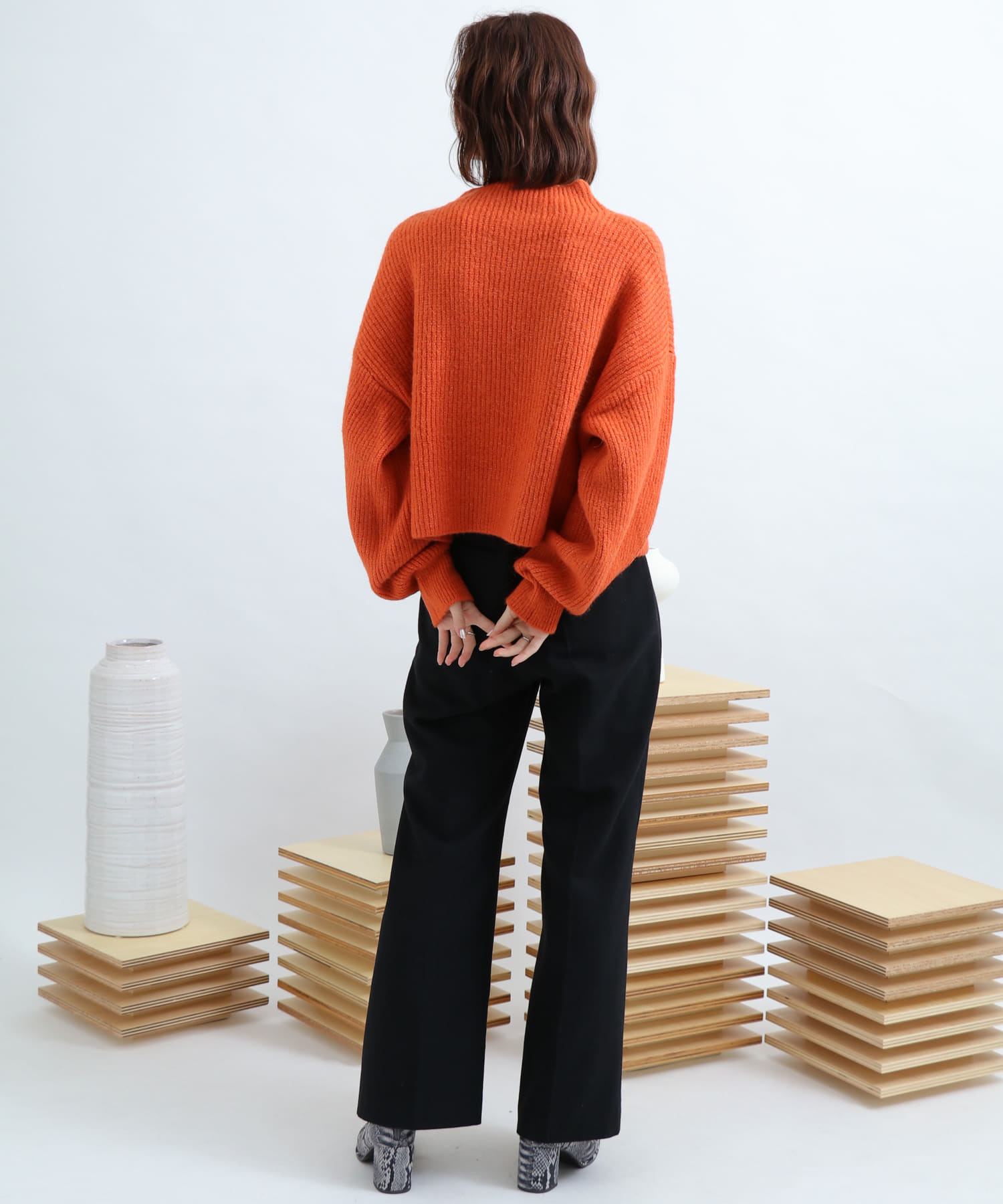 Newzealandwool セミフレアパンツ BLACK M