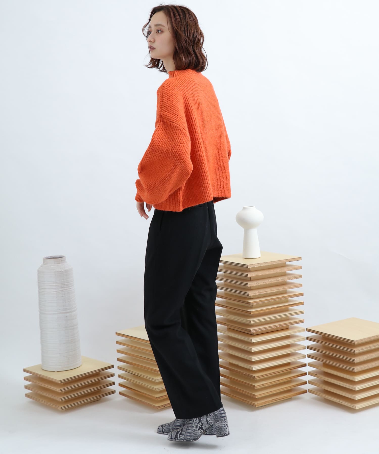 Newzealandwool セミフレアパンツ BLACK M