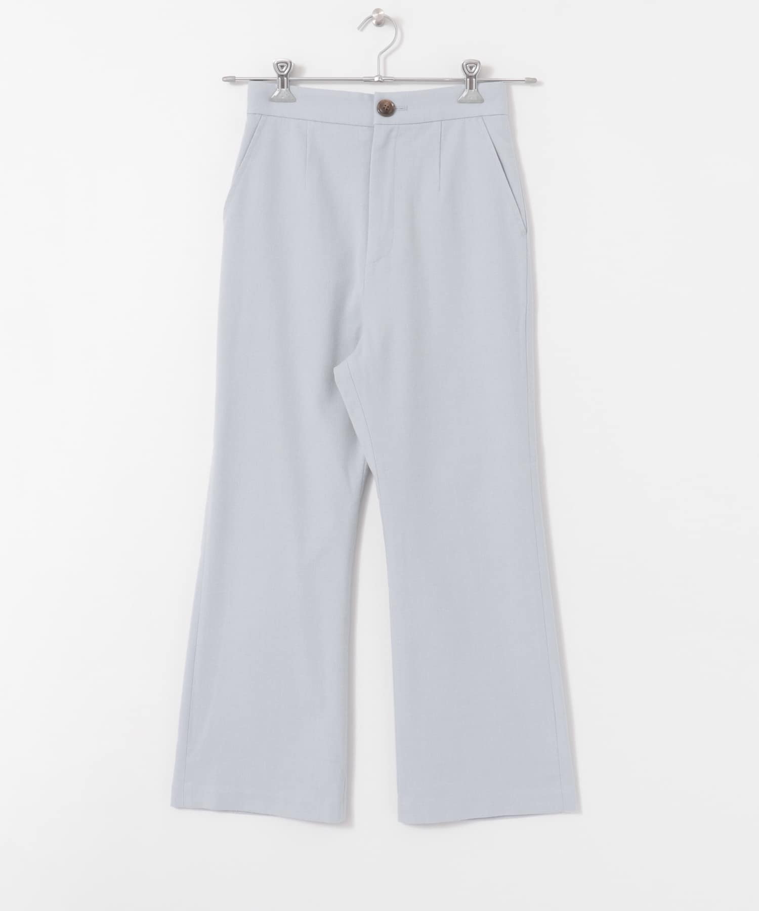 ウールセミフレアクロップドパンツ L.BLUE M