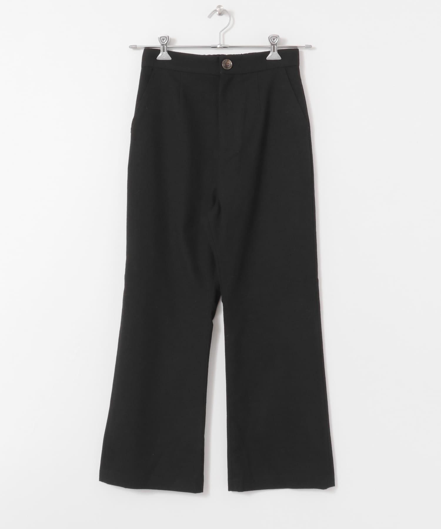 ウールセミフレアクロップドパンツ BLACK S