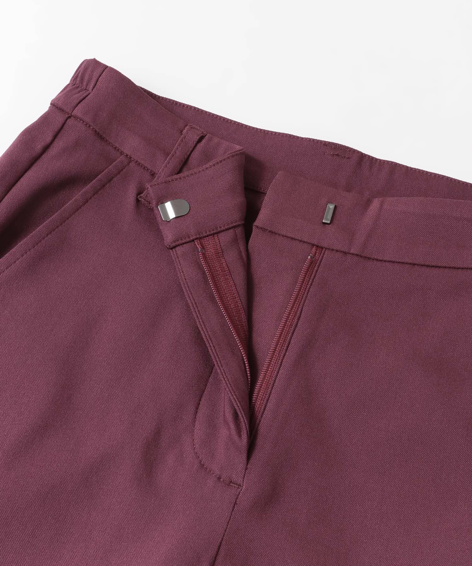 ストレッチスリムテーパードパンツ BURGUNDY XS