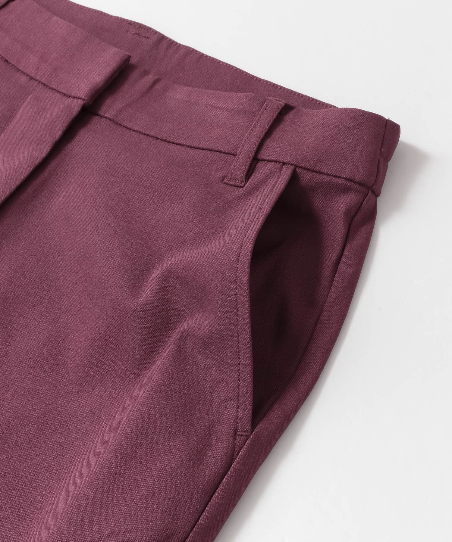 ストレッチスリムテーパードパンツ BURGUNDY XS