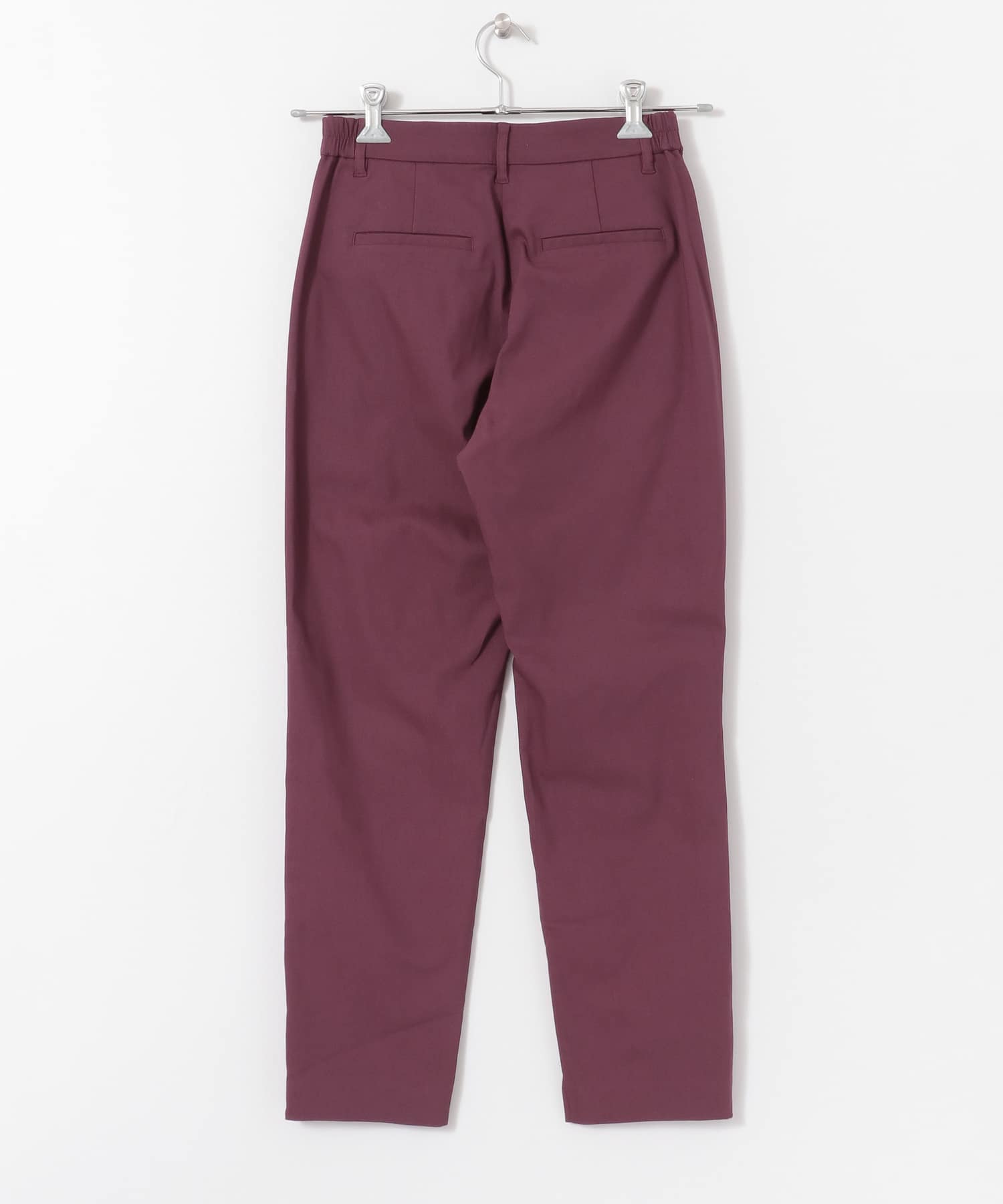 ストレッチスリムテーパードパンツ BURGUNDY XS