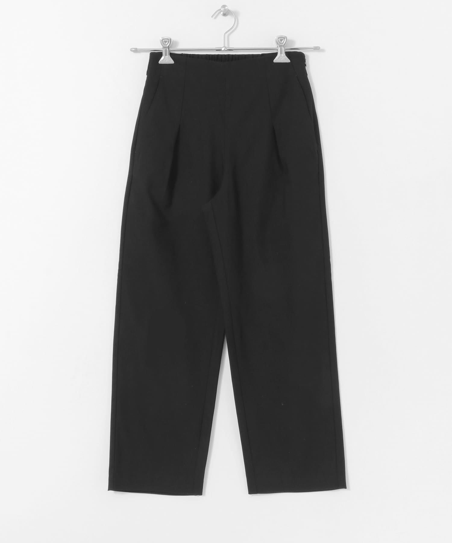 ストレッチワイドクロップドパンツ BLACK XS