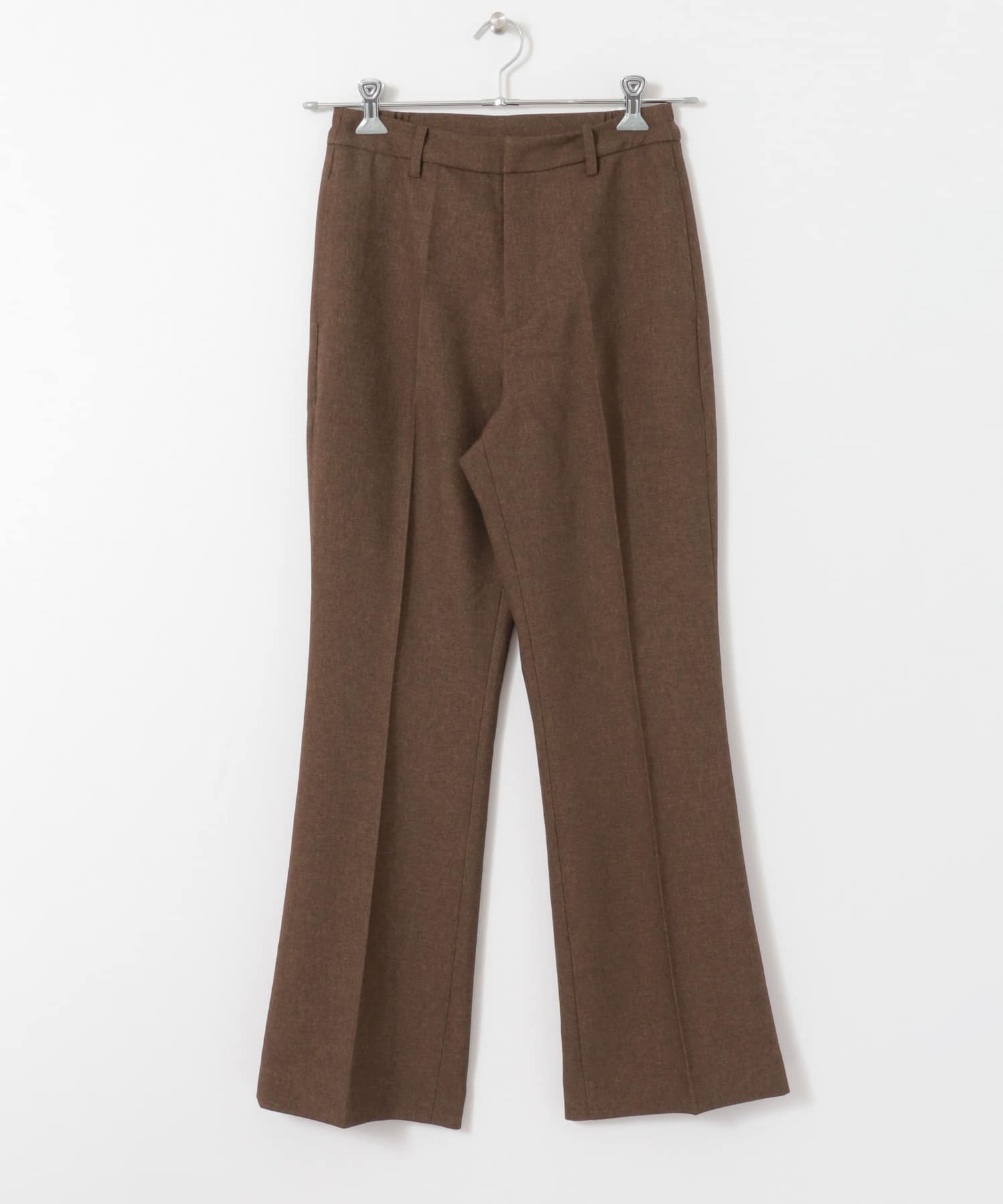 ウールライクキックフレアパンツ BROWN M