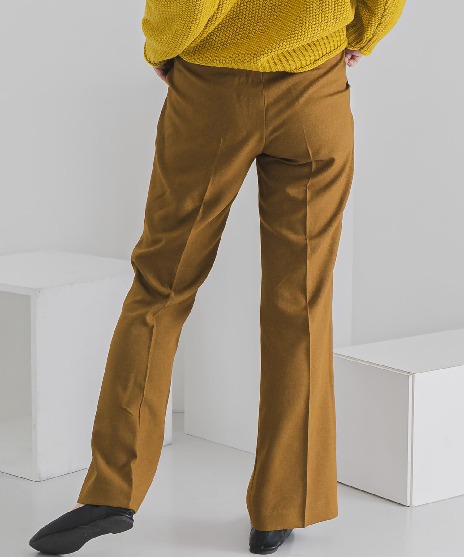 ウールライクキックフレアパンツ LIME L