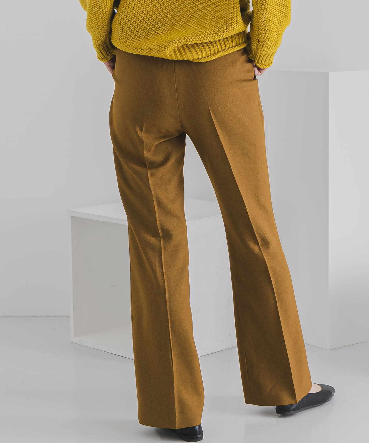 ウールライクキックフレアパンツ LIME L